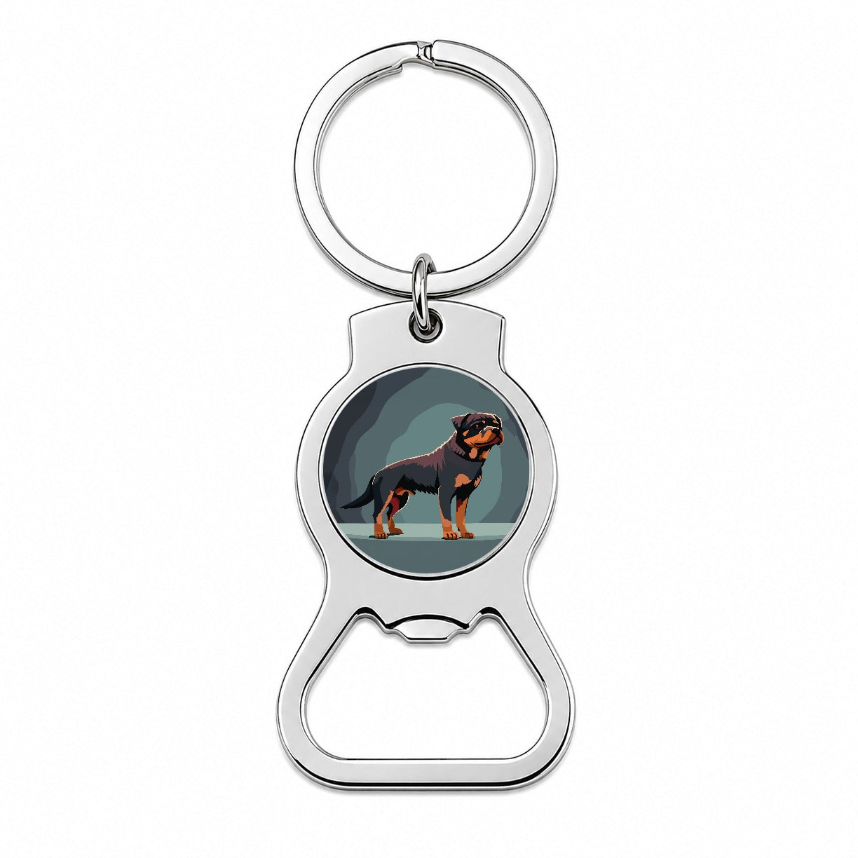 Rottweiler Dog Standing Bottle Opener Keychain