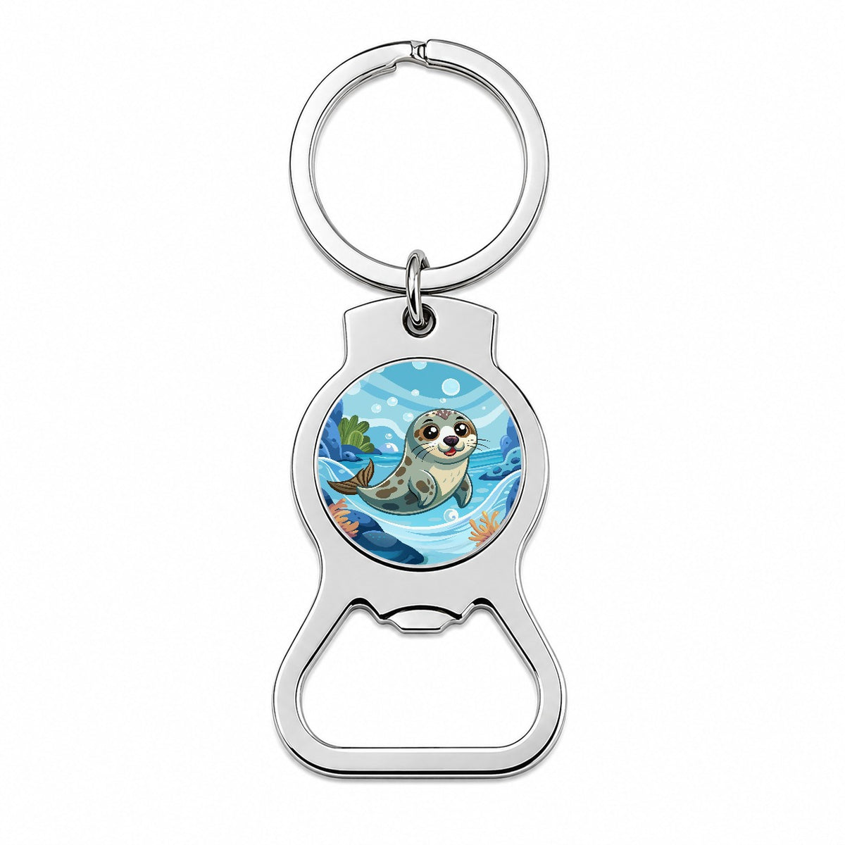 Seal in Water Cute Bottle Opener Keychain
