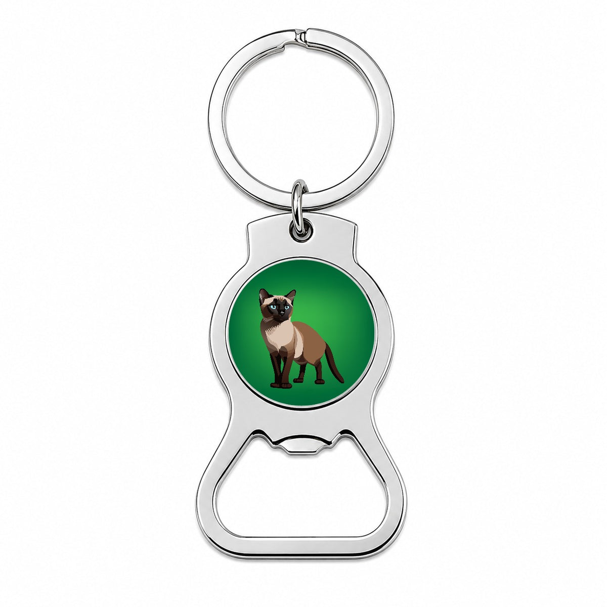 Siamese Cat Standing Bottle Opener Keychain