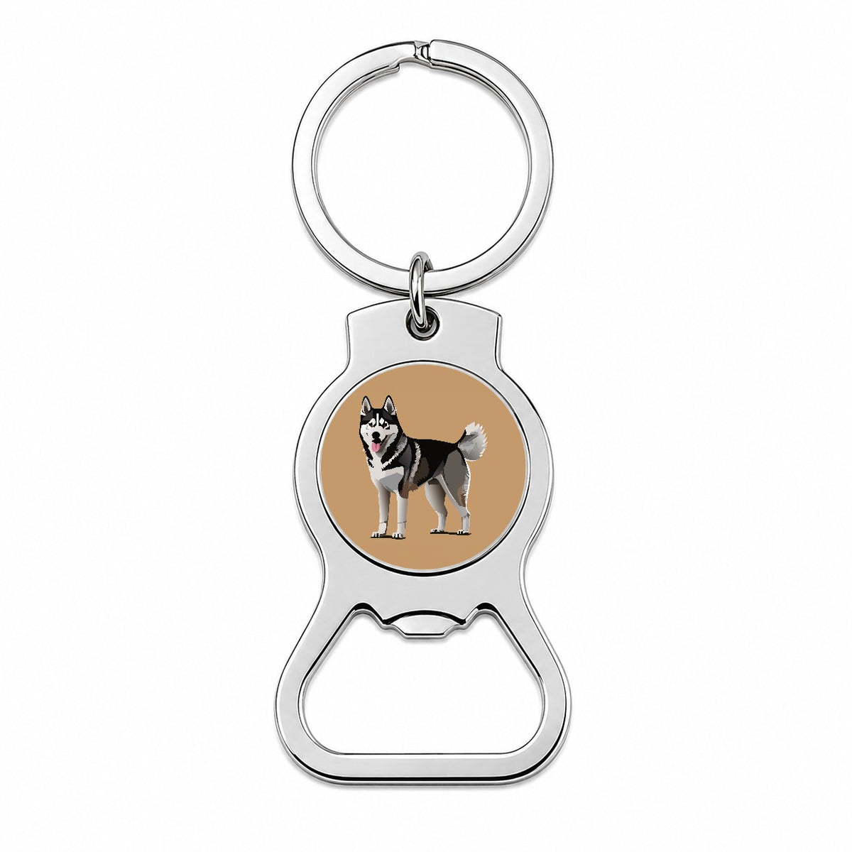 Siberian Husky Dog Standing Bottle Opener Keychain