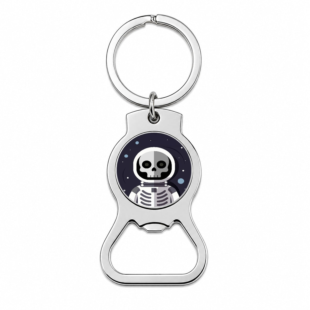 Skeleton in Space Suit Astronaut Bottle Opener Keychain