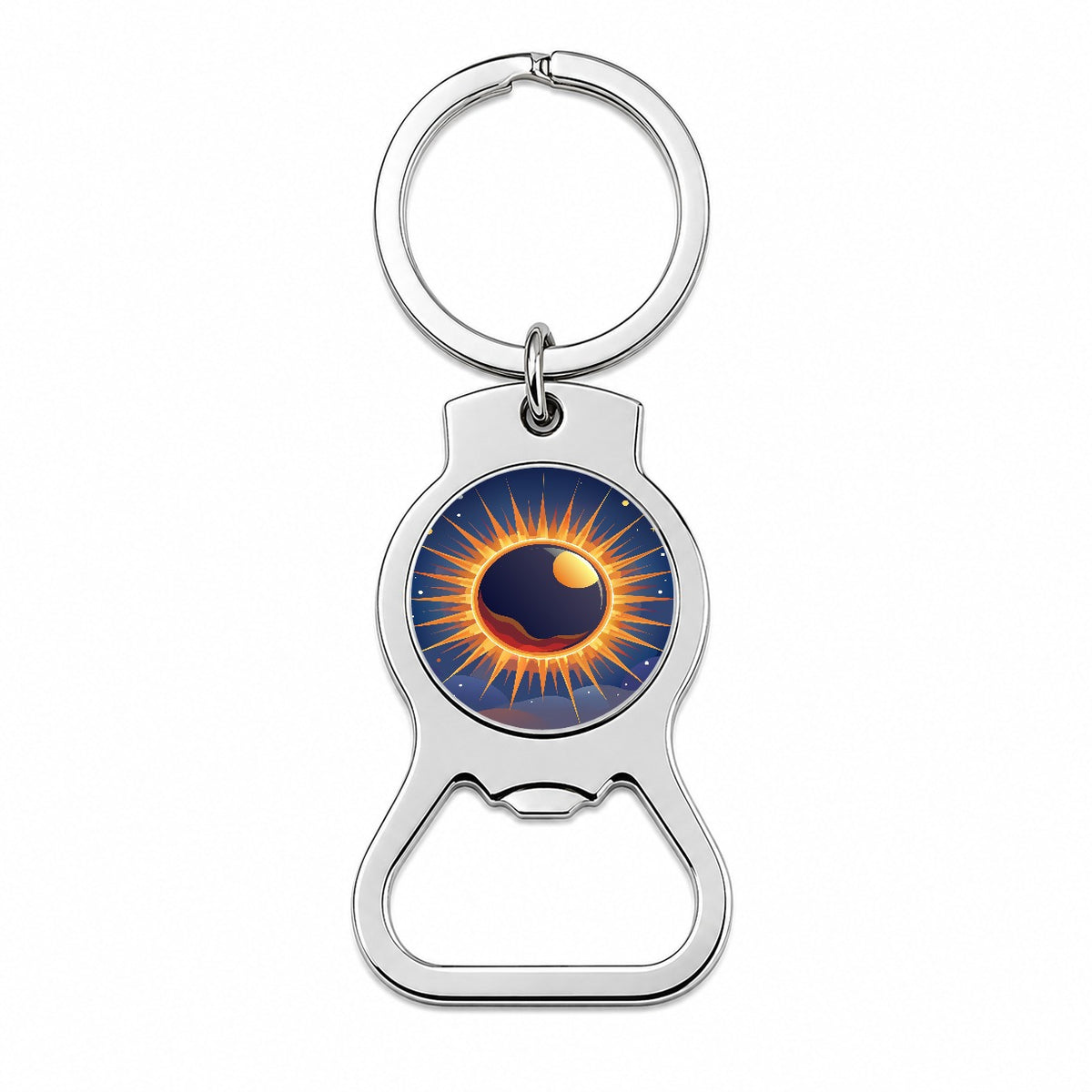 Solar Eclipse Sun Bottle Opener Keychain