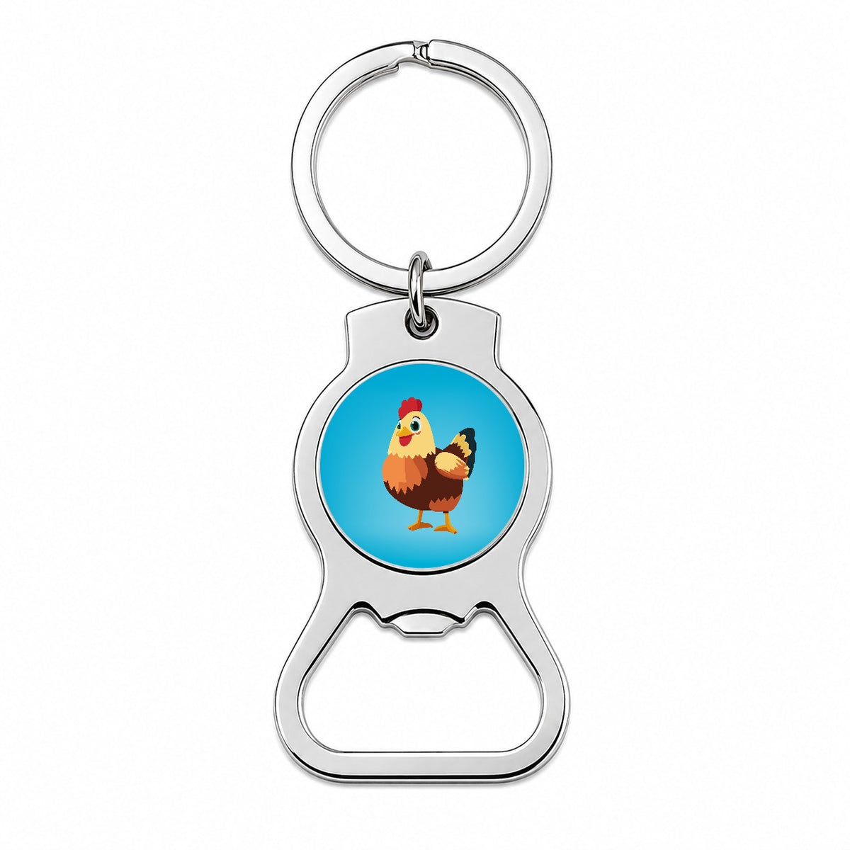 Standing Rooster Happy Bottle Opener Keychain