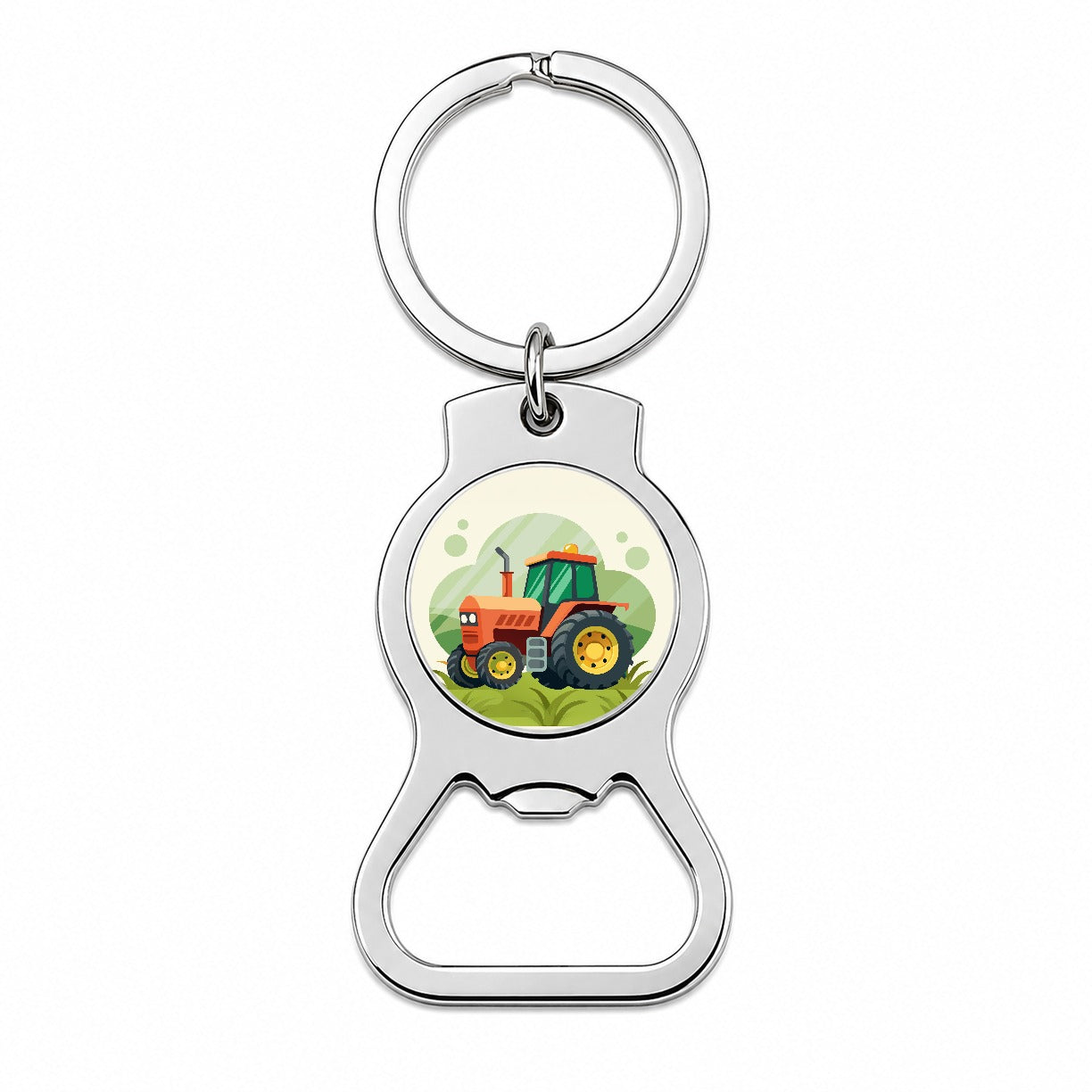 Tractor Cartoon Bottle Opener Keychain