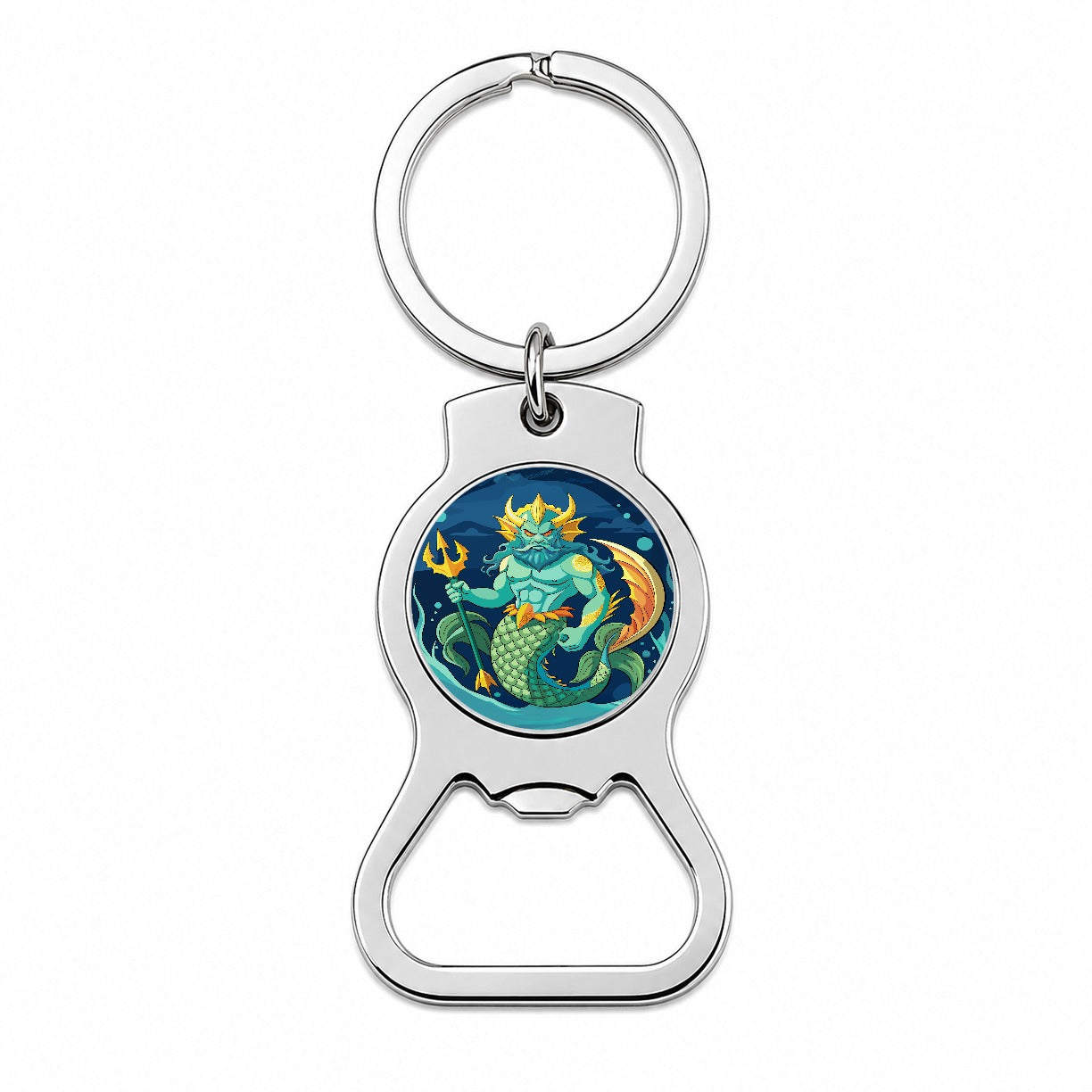 Triton Sea God Greek Mythology Bottle Opener Keychain