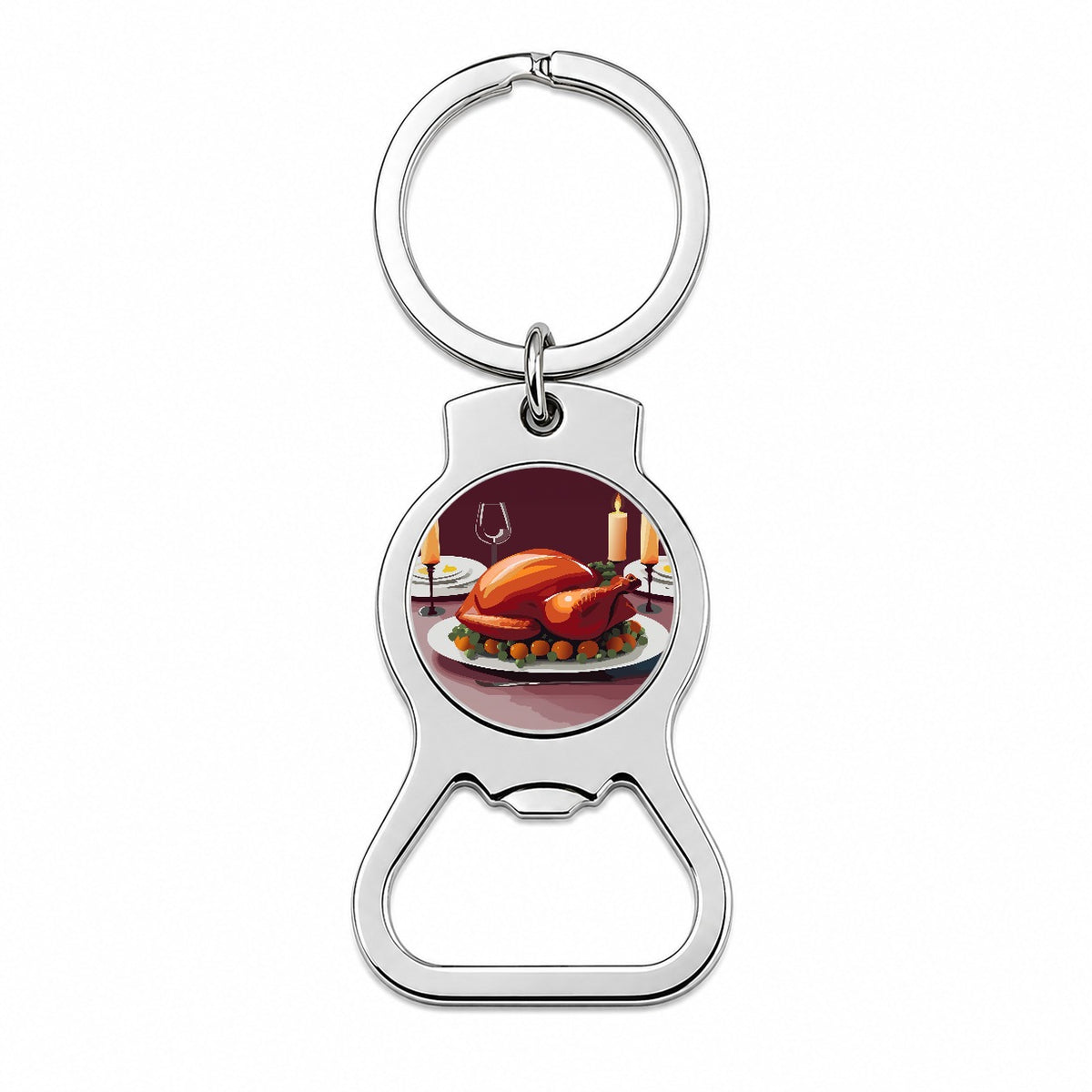 Turkey Thanksgiving Bottle Opener Keychain