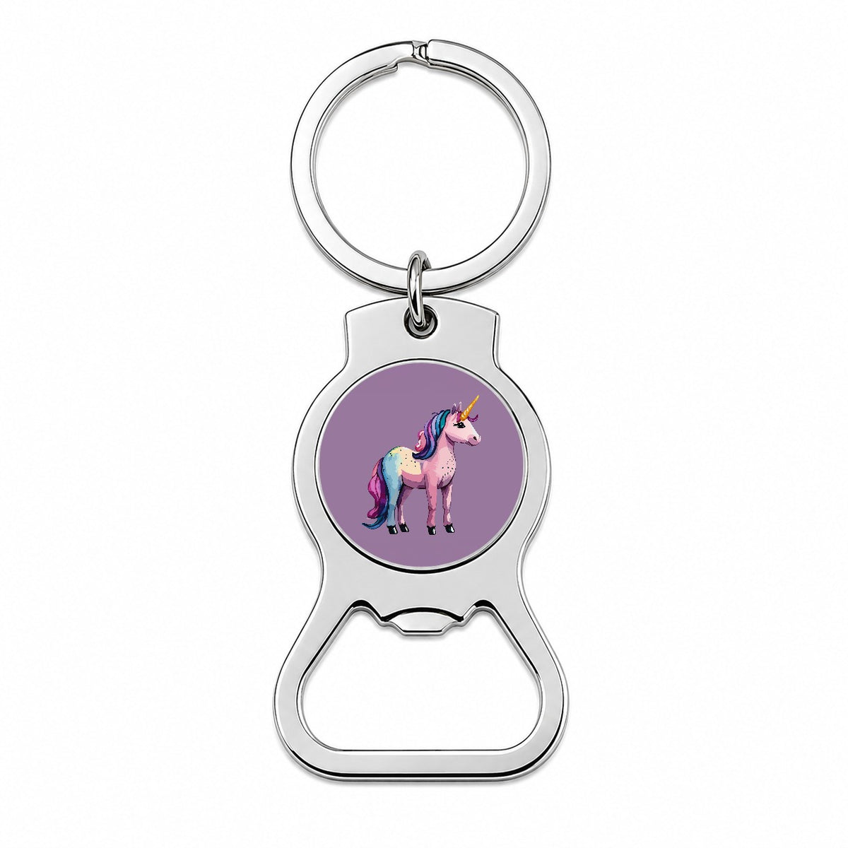 Unicorn Standing Colorful Bottle Opener Keychain