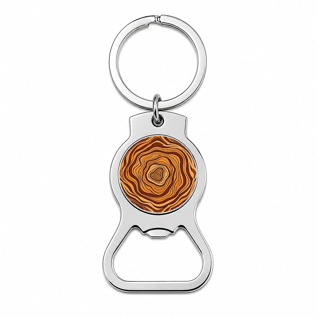 Wood Grain Tree Pattern Bottle Opener Keychain