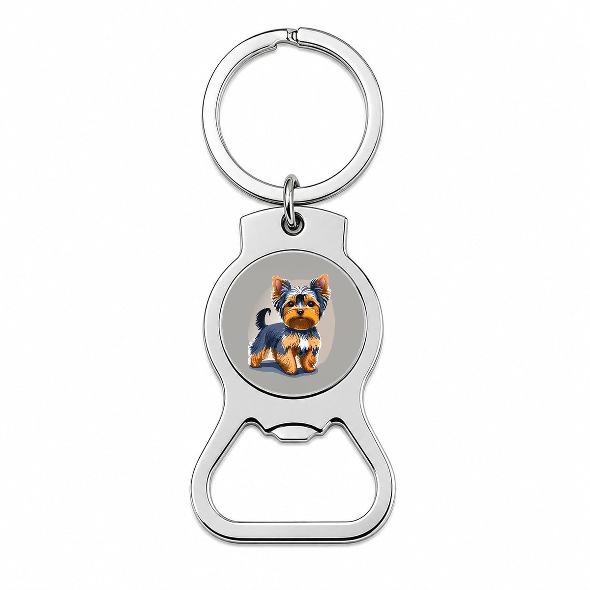 Yorkshire Terrier Dog Standing Bottle Opener Keychain