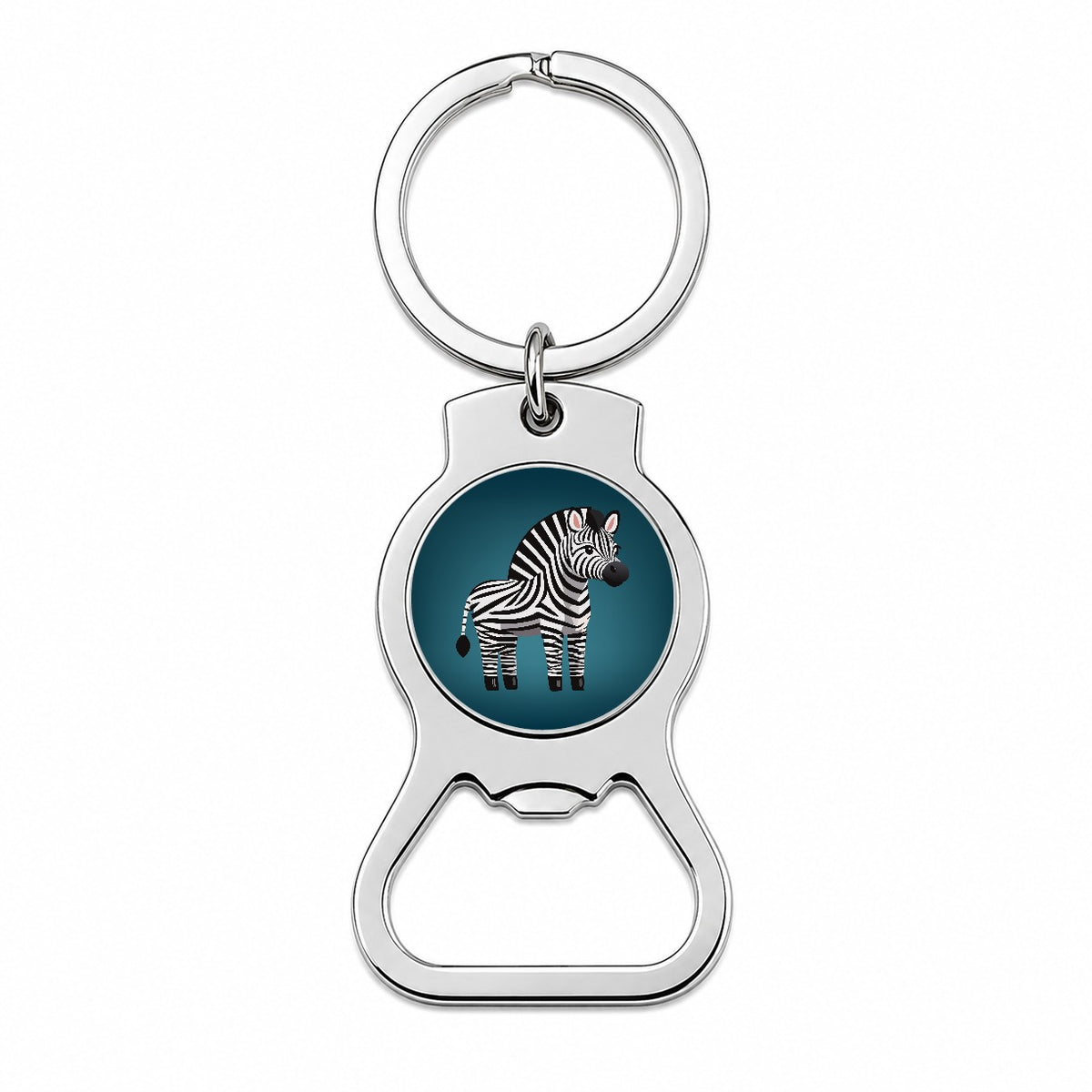 Zebra Standing Bottle Opener Keychain