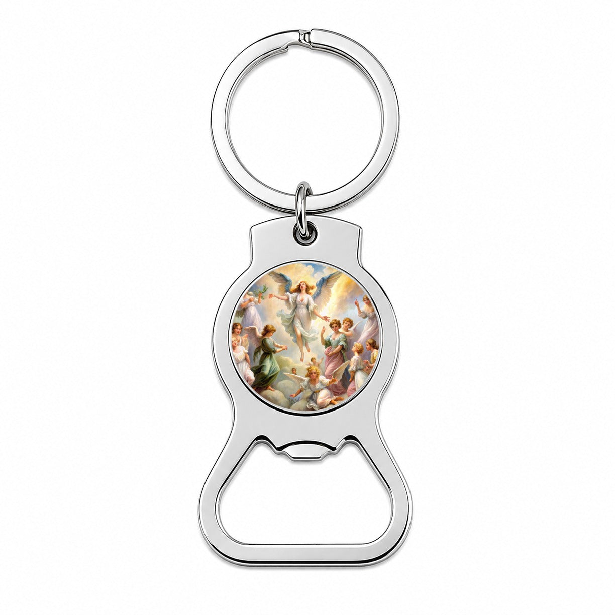 Angels Painting Watercolor Bottle Opener Keychain