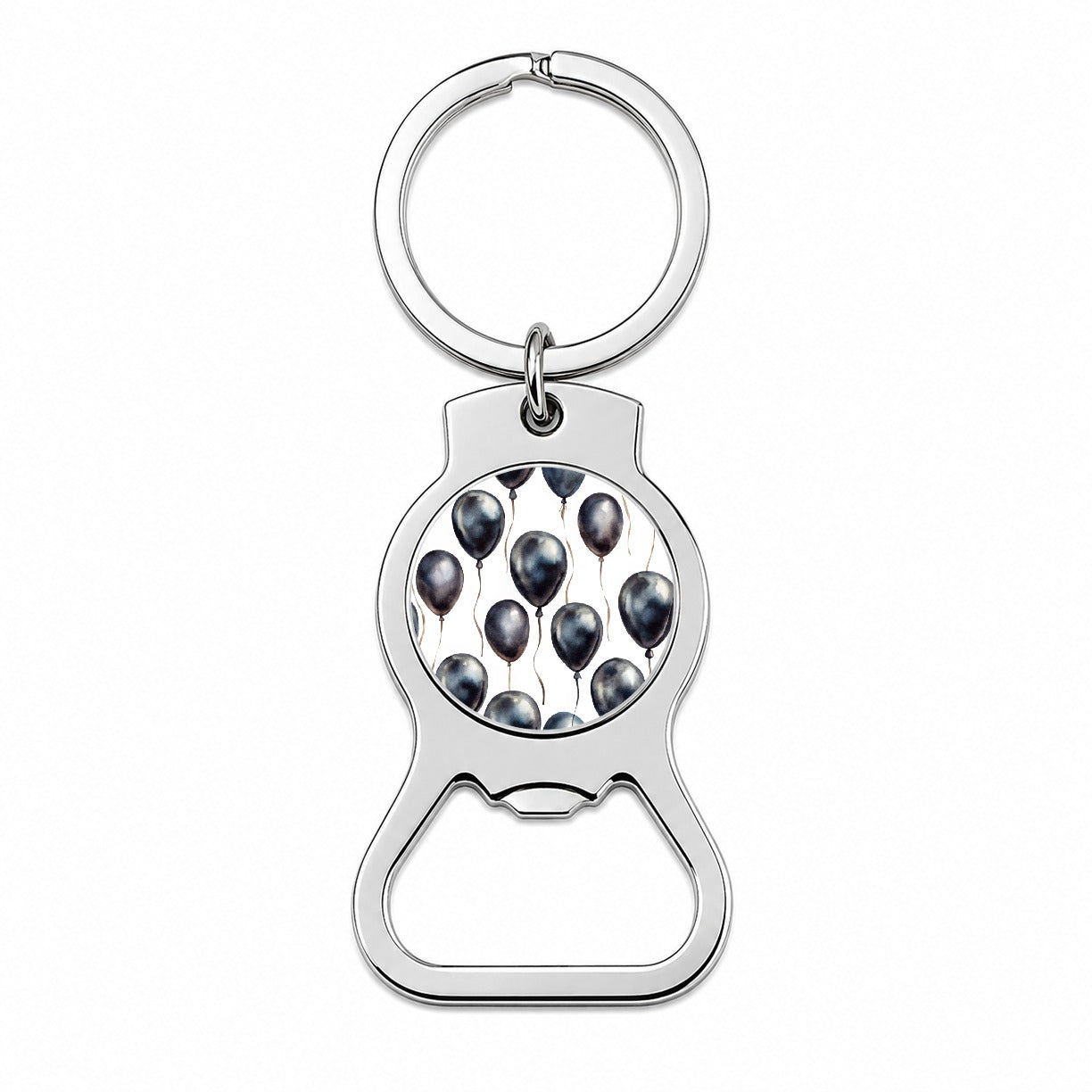 Black Balloons Watercolor Bottle Opener Keychain