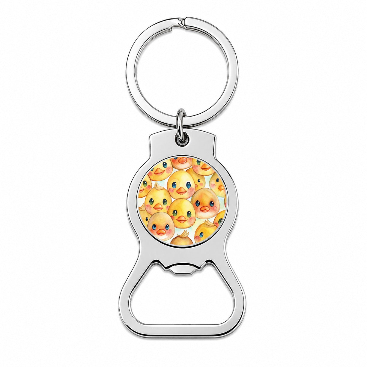 Cute Duck Faces Watercolor Bottle Opener Keychain