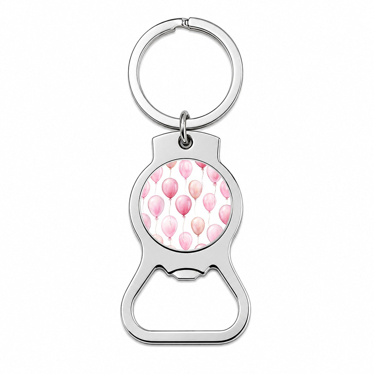 Light Pink Balloons Watercolor Birthday Bottle Opener Keychain