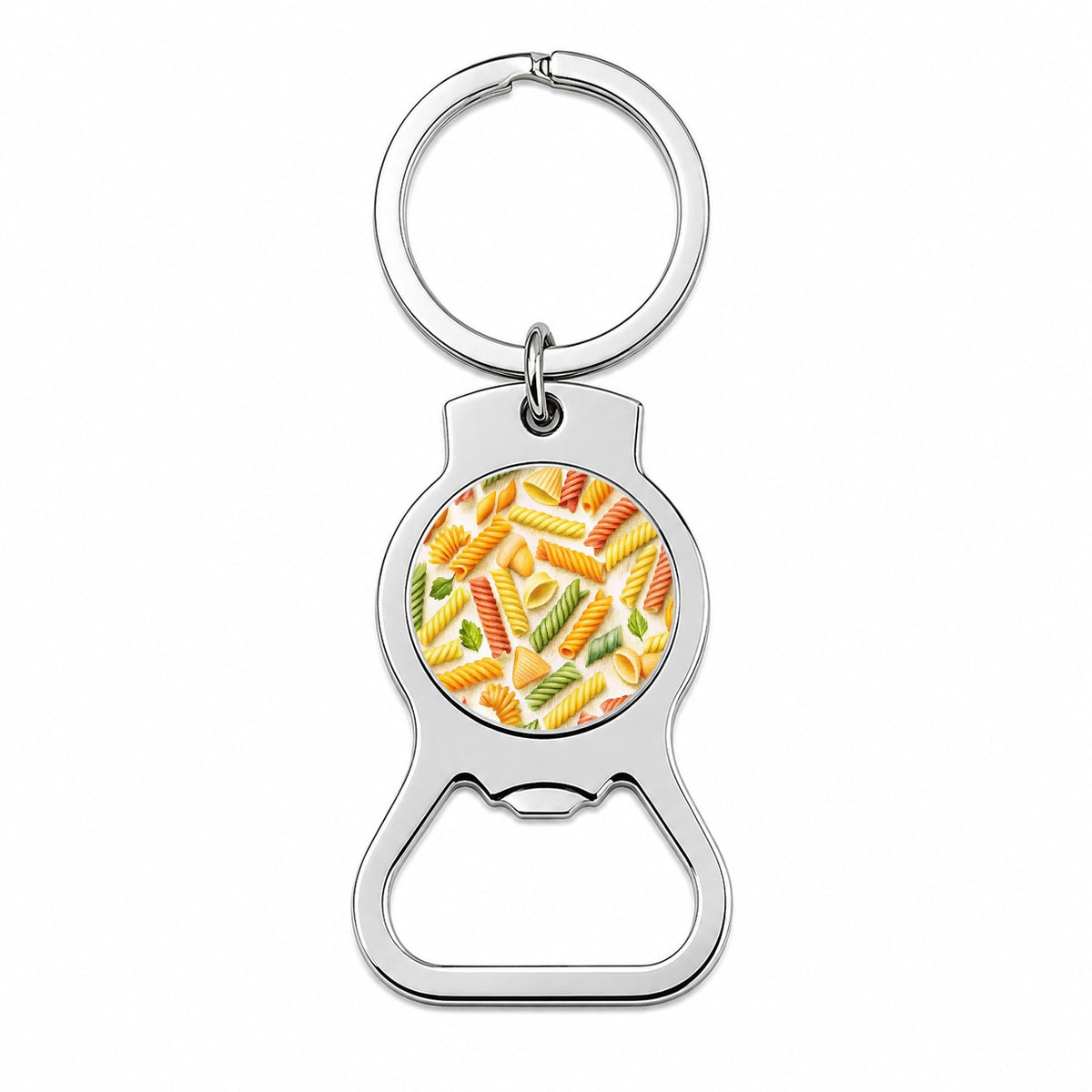 Pasta Noodles Watercolor Bottle Opener Keychain