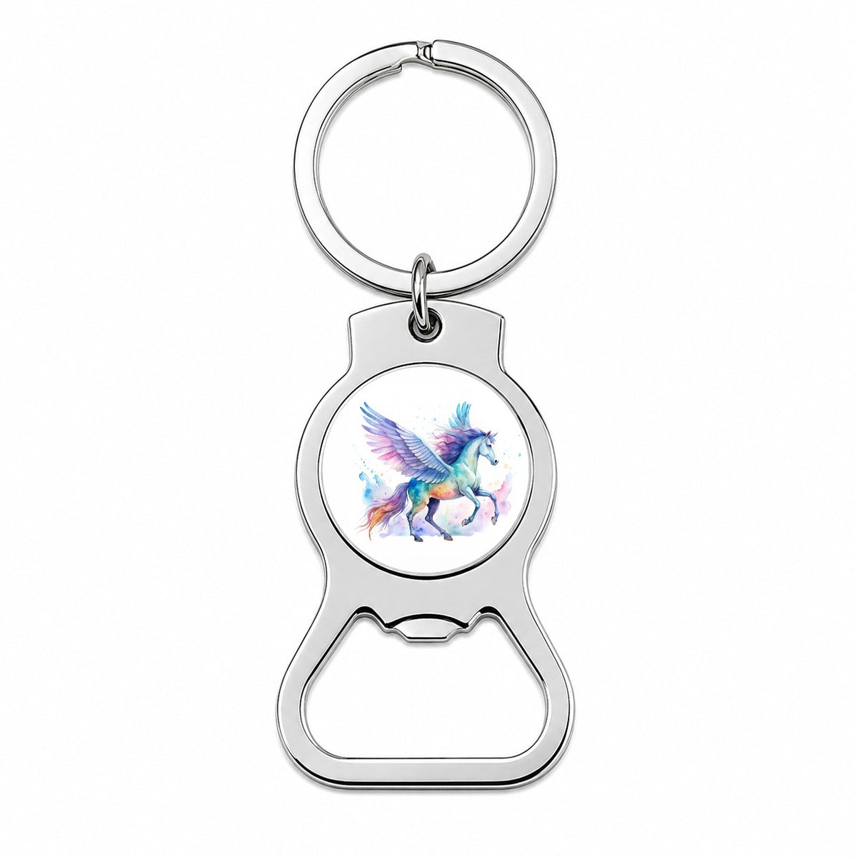Pegasus Greek Mythology Watercolor Design Bottle Opener Keychain