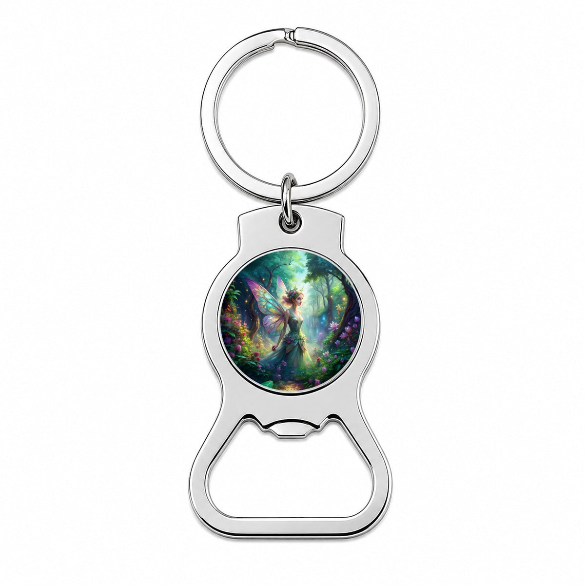 Pixie Fairy Forest Fantasy Watercolor Design Bottle Opener Keychain