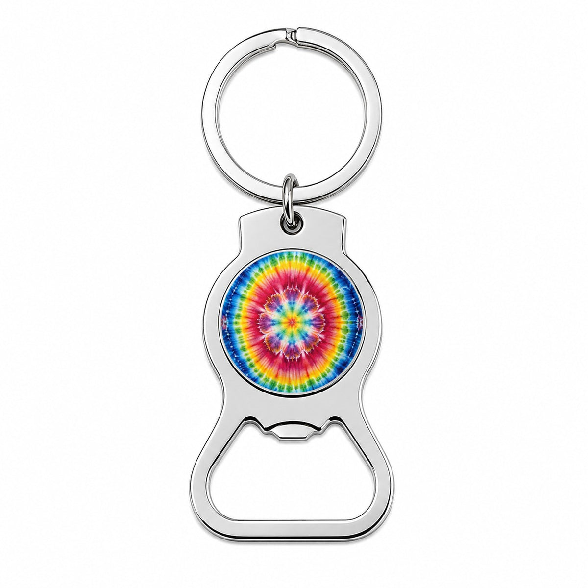 Tie Dye Pattern Watercolor Bottle Opener Keychain