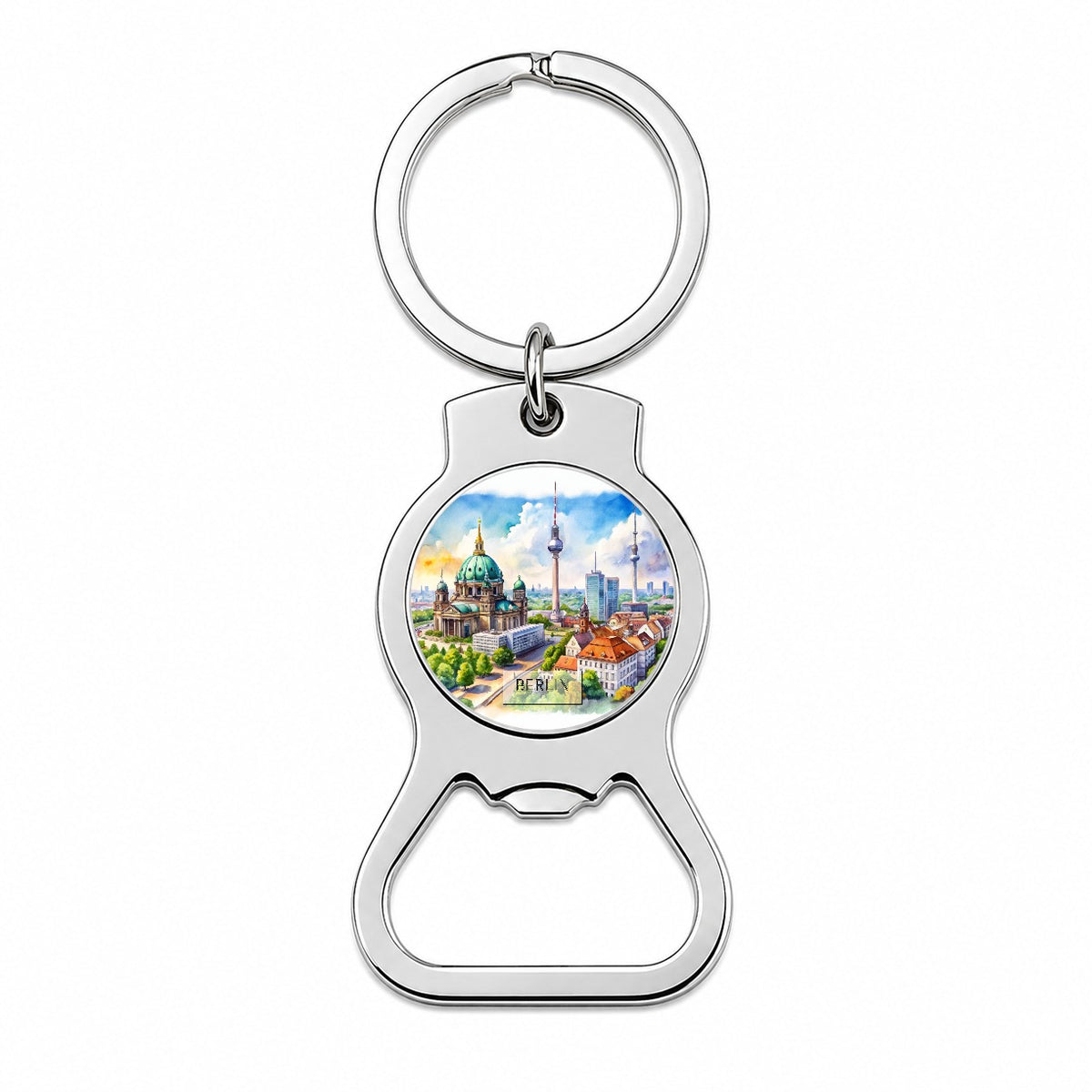 Berlin Germany Travel City Watercolor Bottle Opener Keychain