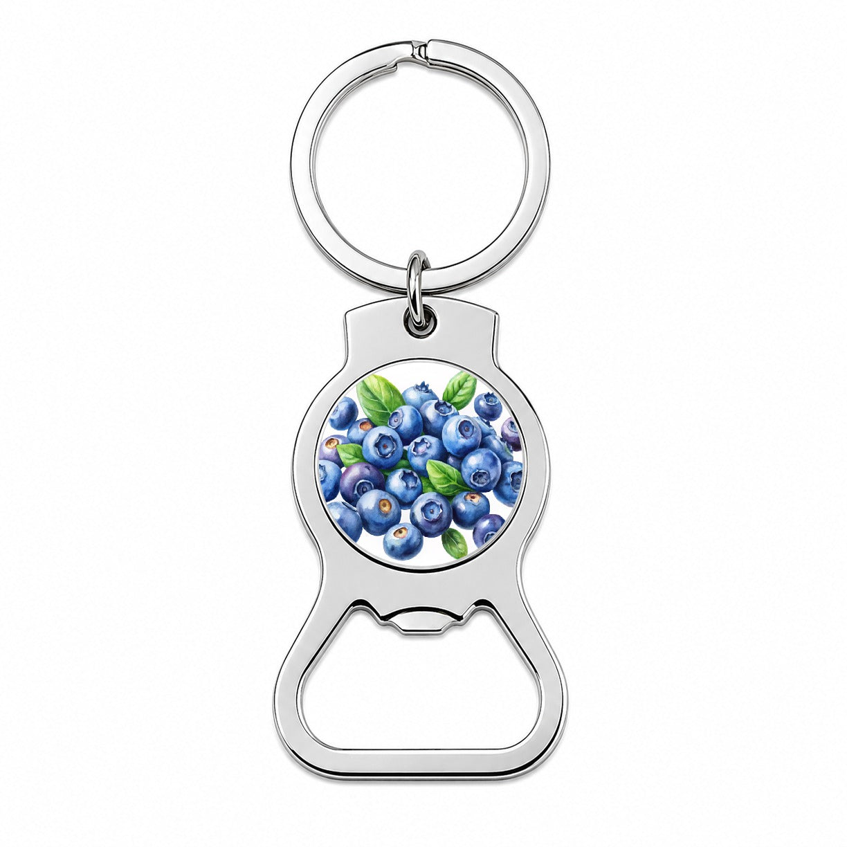 Blueberries Fruit Watercolor Bottle Opener Keychain