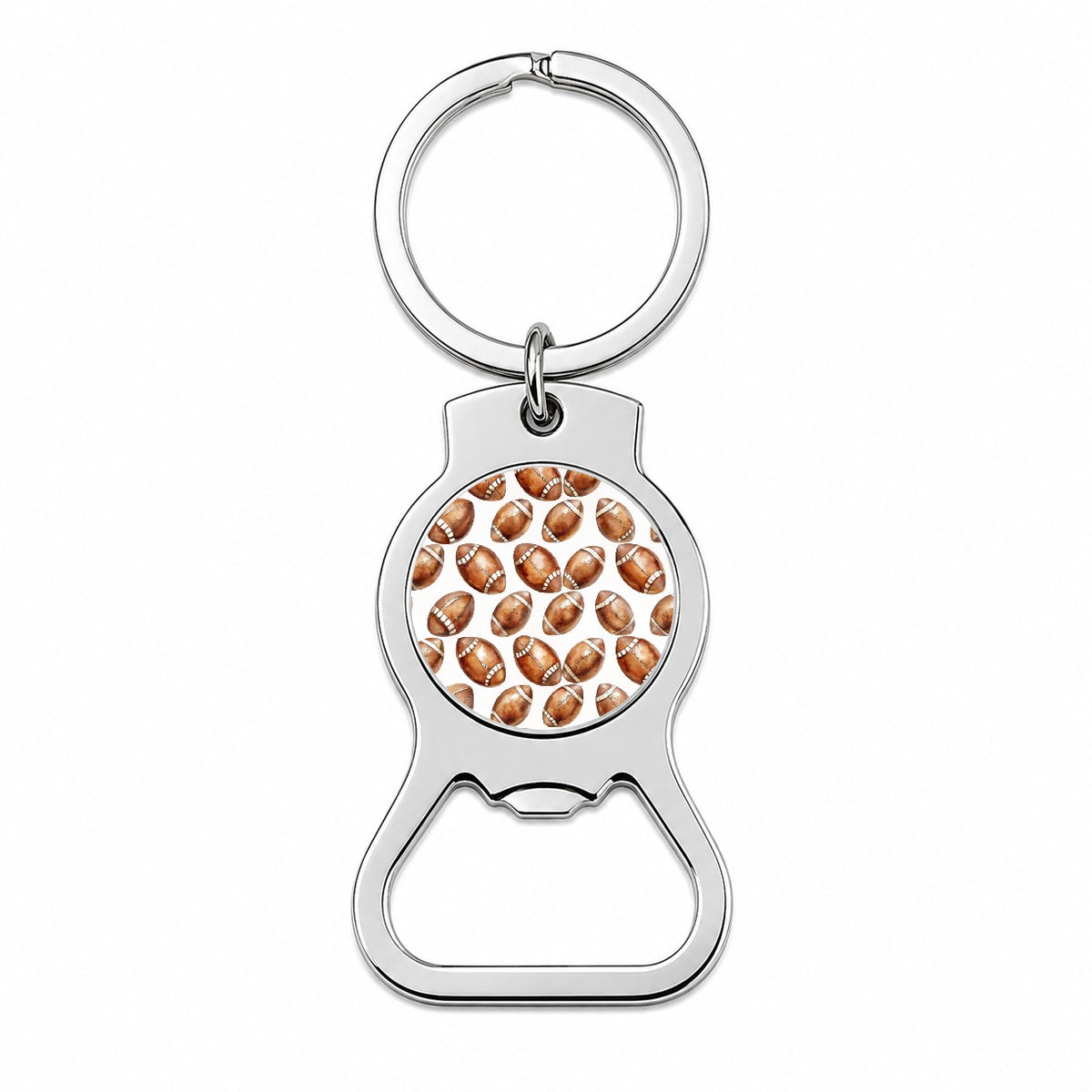 Bunch Of Brown Footballs Bottle Opener Keychain