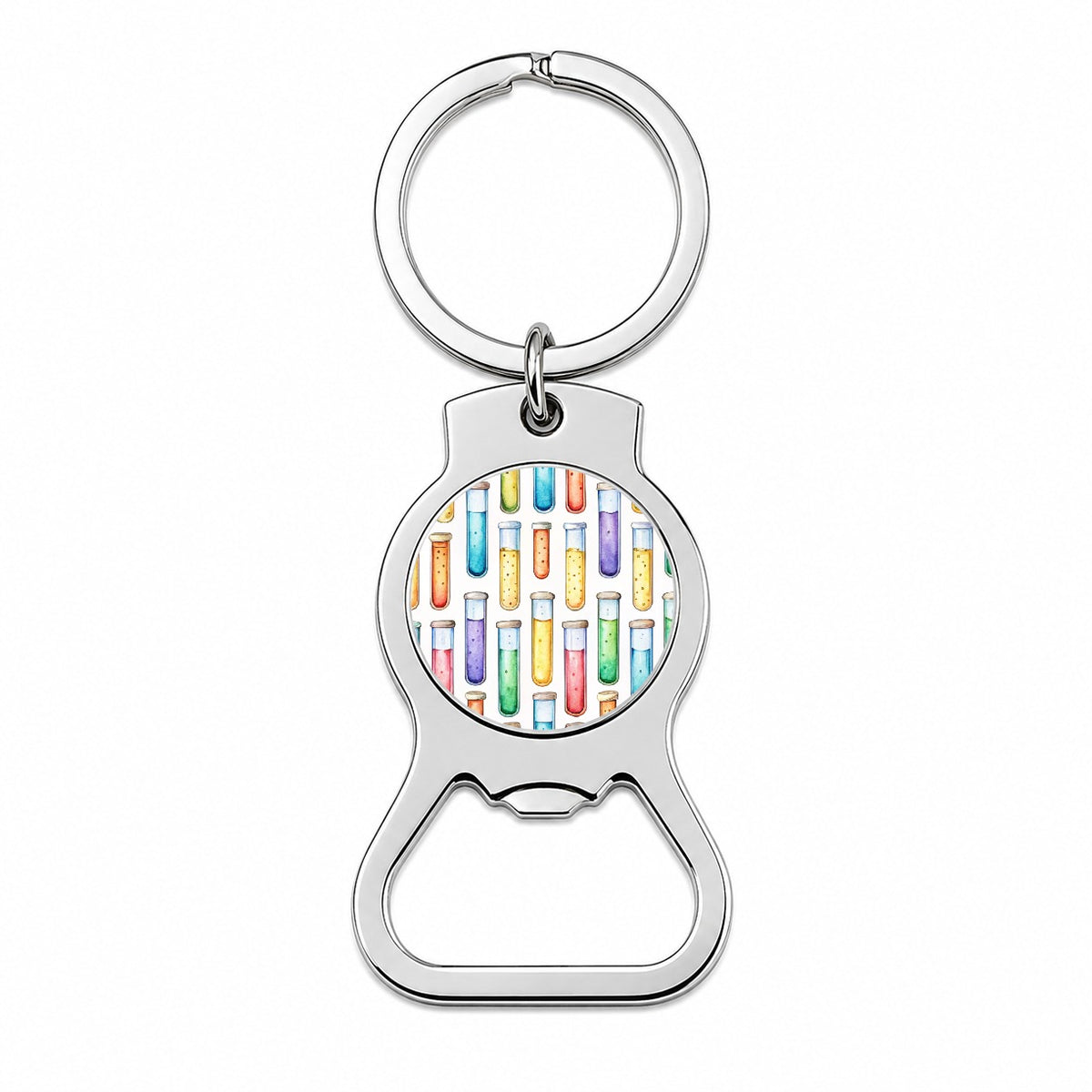 Cartoon Test Tubes Science Teacher Scientist Bottle Opener Keychain