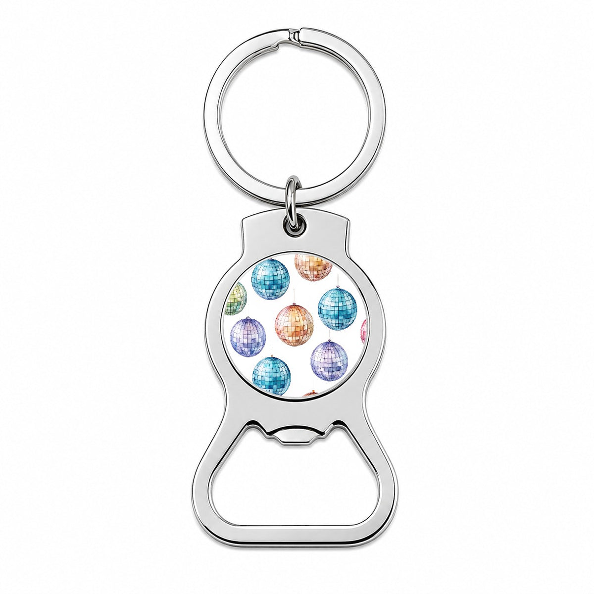 Colorful Disco Balls Bottle Opener Keychain