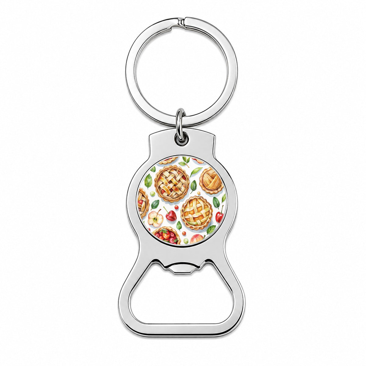 Fruit Pies Apple Cherry Bottle Opener Keychain