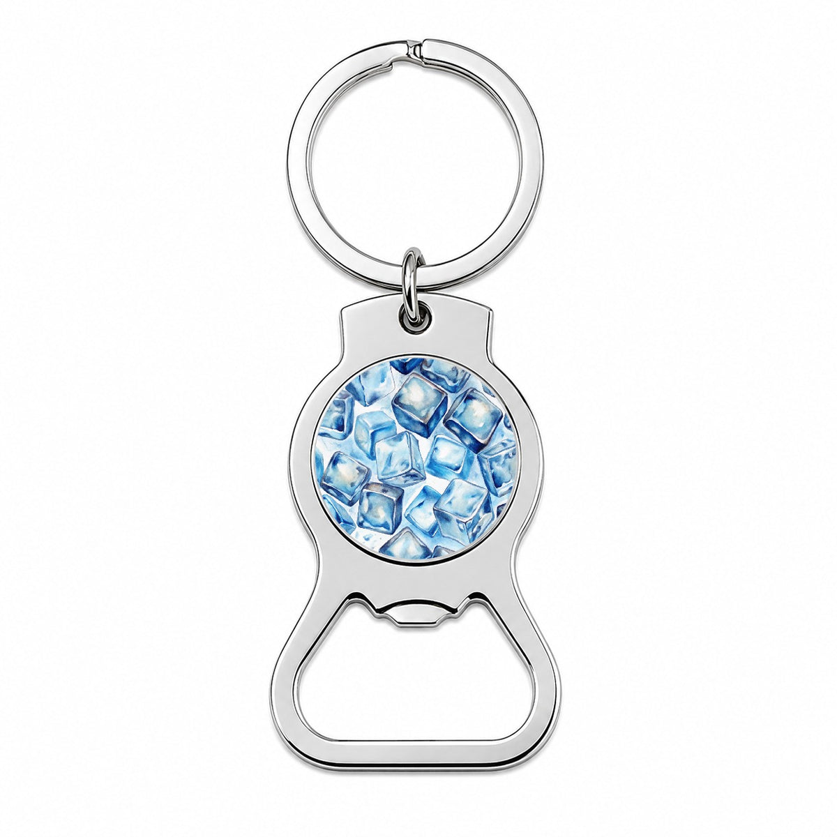 Ice Cubes Watercolor Bottle Opener Keychain
