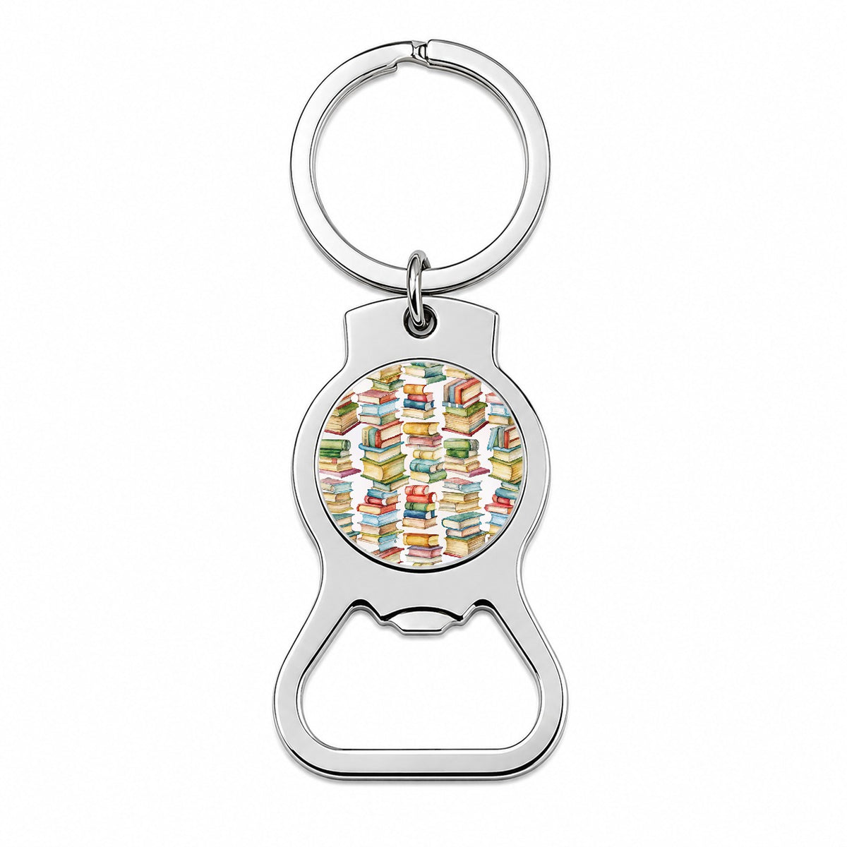 Lots Of Books Library Reading Reader Bottle Opener Keychain