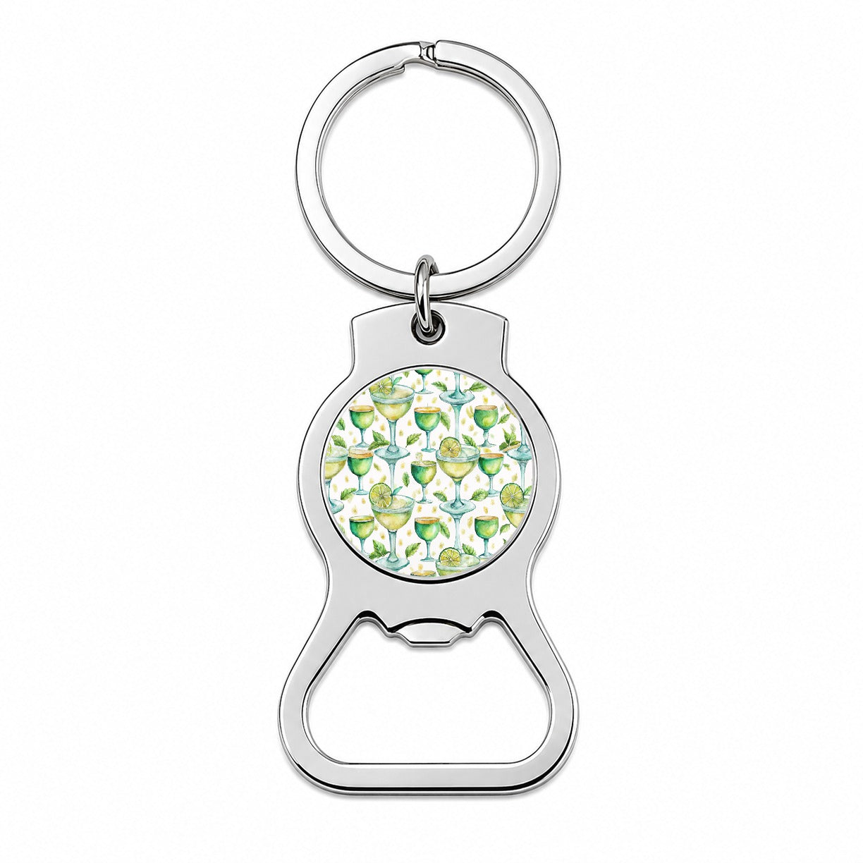 Lots Of Margaritas Alcohol Watercolor Bottle Opener Keychain