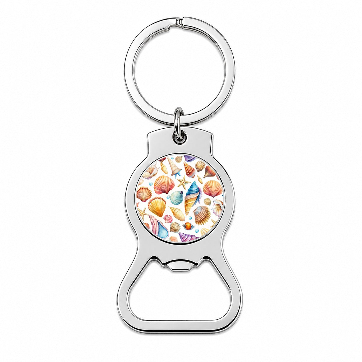 Lots Of Shells Beach Ocean Bottle Opener Keychain