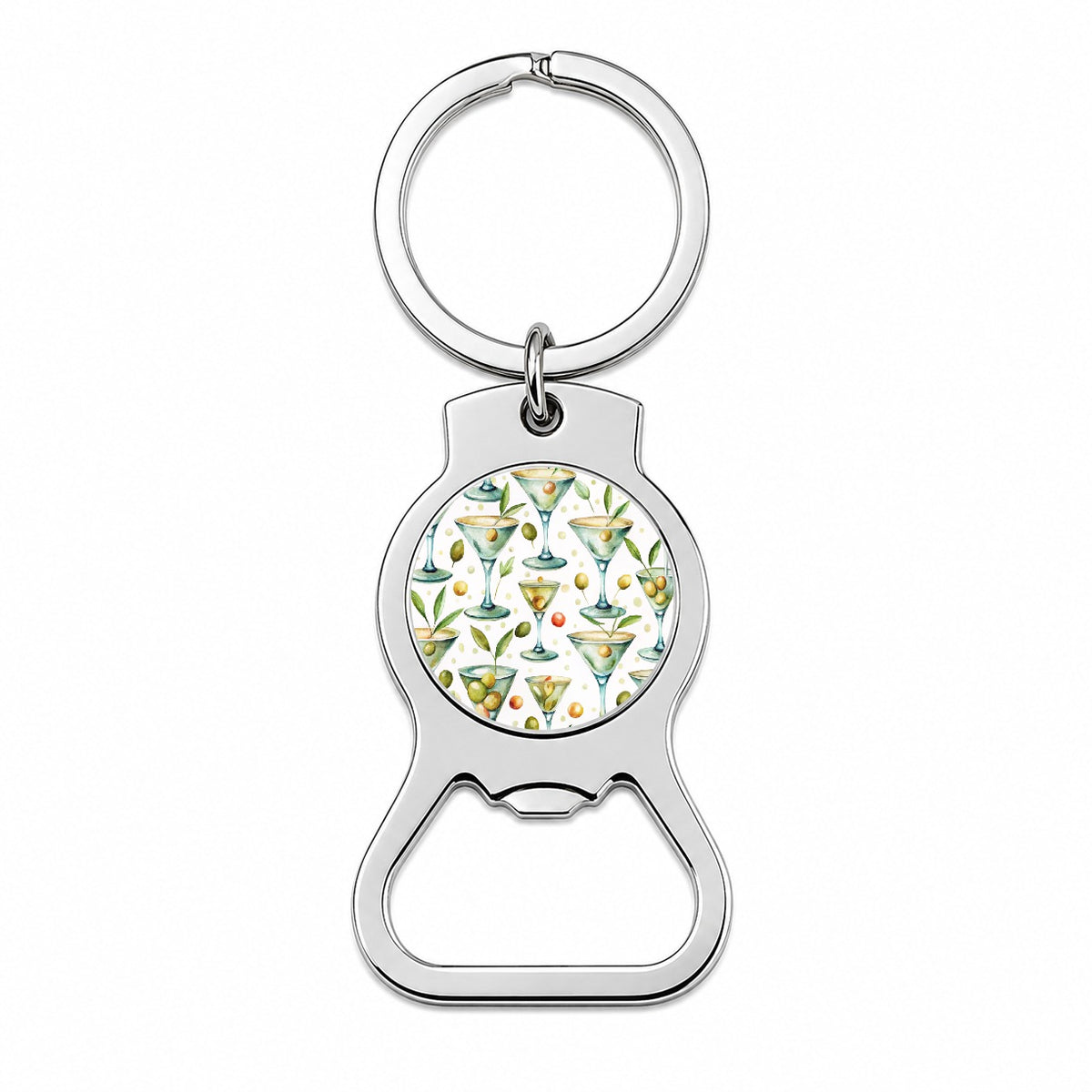 Martinis With Olives Alcohol Bottle Opener Keychain