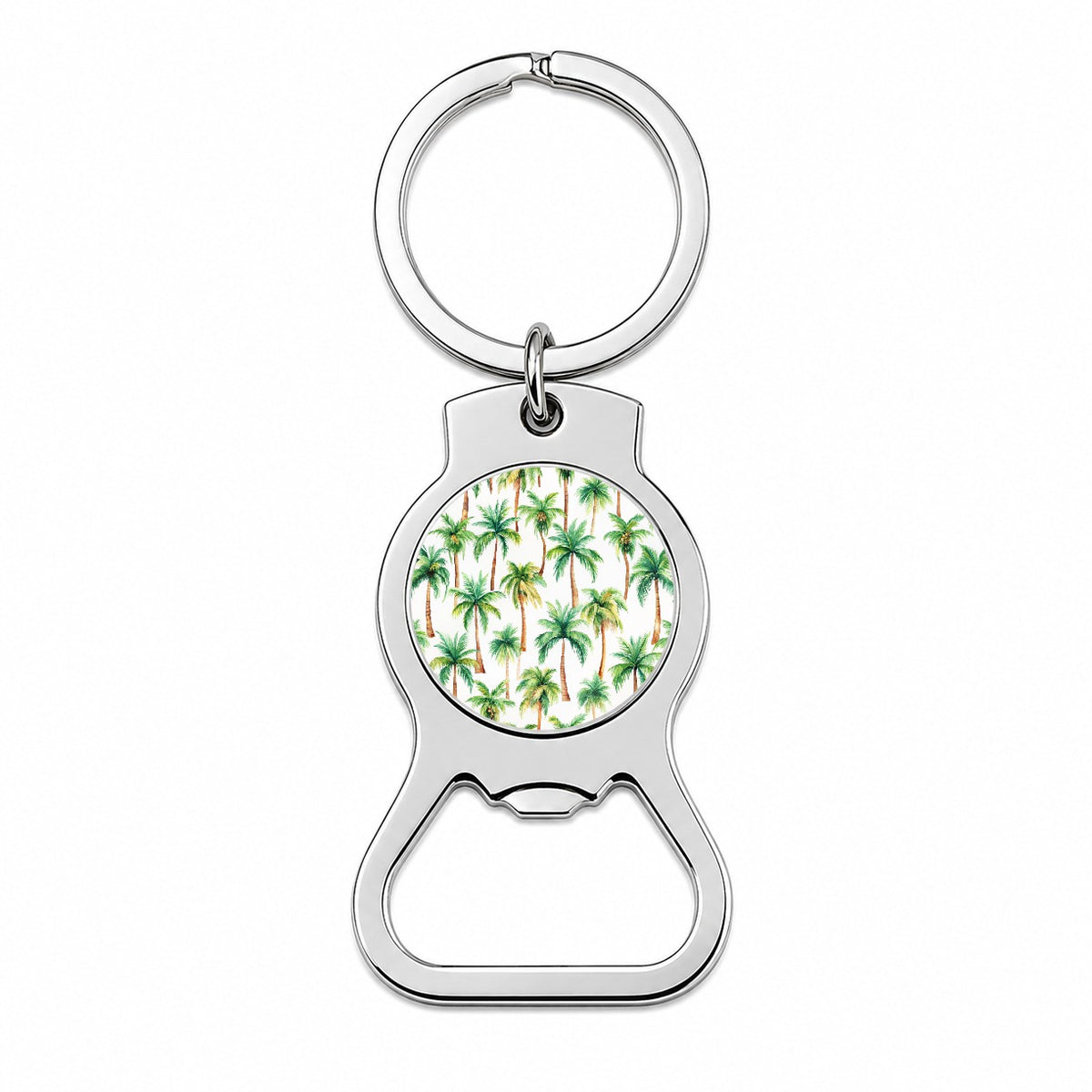 Palm Trees Pattern Watercolor Bottle Opener Keychain