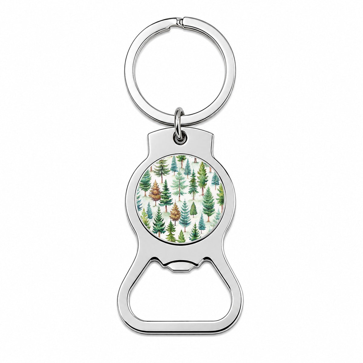 Pine Trees Forest Bottle Opener Keychain