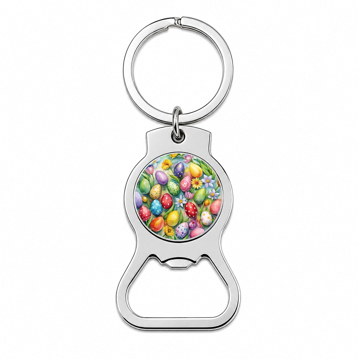 Pretty Easter Eggs Flowers Watercolor Bottle Opener Keychain