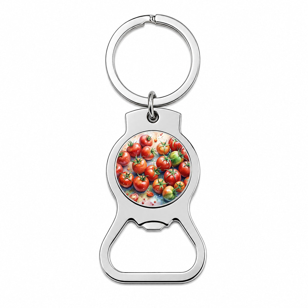 Tomatoes Watercolor Bottle Opener Keychain