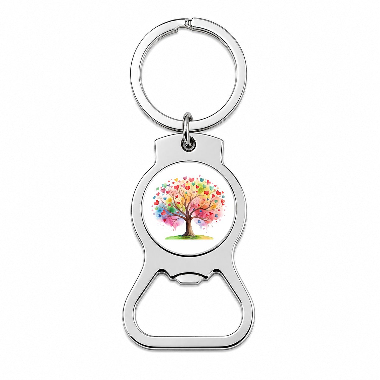 Autism Awareness Acceptance Tree With Hearts Watercolor Bottle Opener Keychain