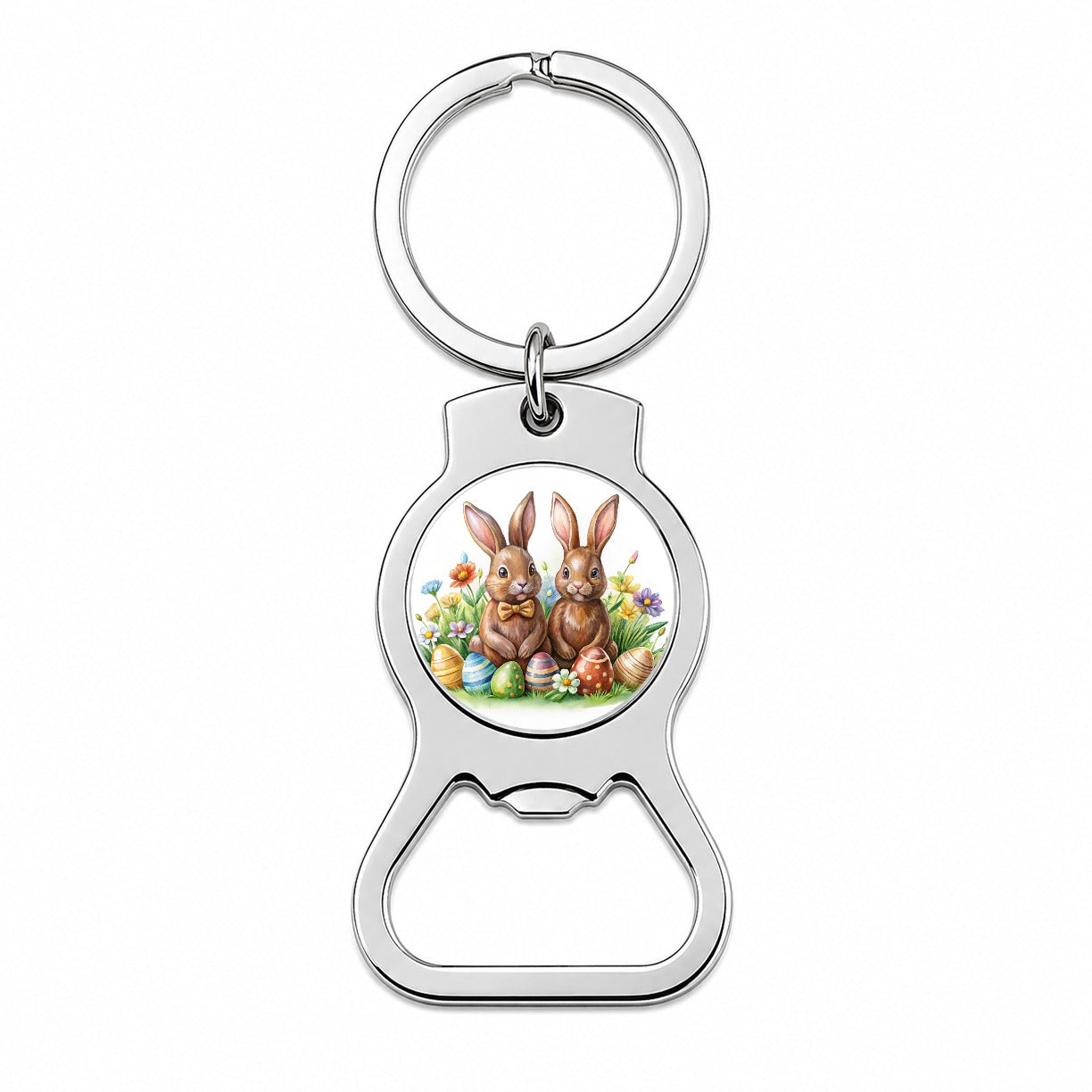 Chocolate Easter Bunnies Rabbits Cute Bottle Opener Keychain