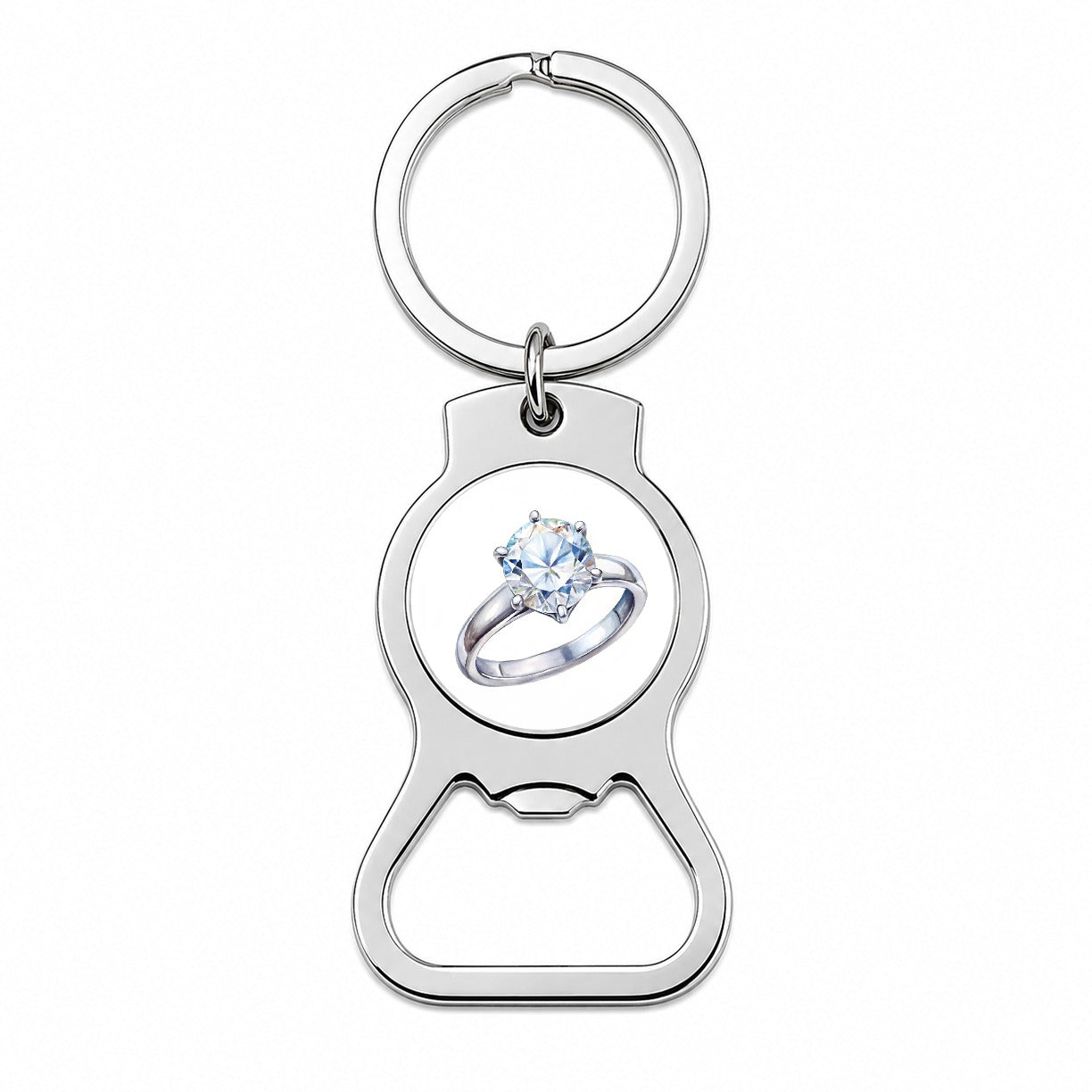 Diamond Ring Engagement Engaged Wedding Proposal Bottle Opener Keychain