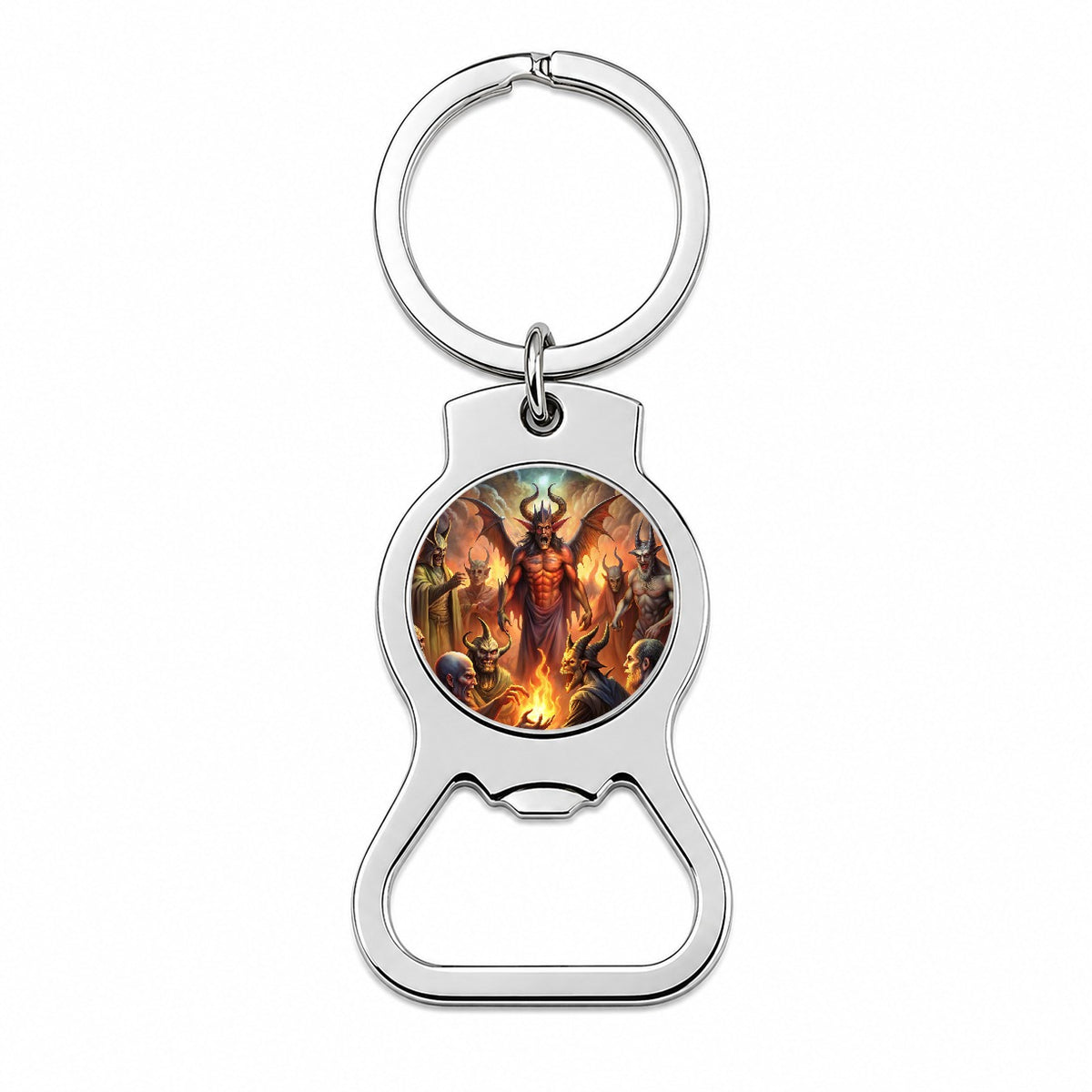 Fantasy Demon Congregation By Firelight Bottle Opener Keychain