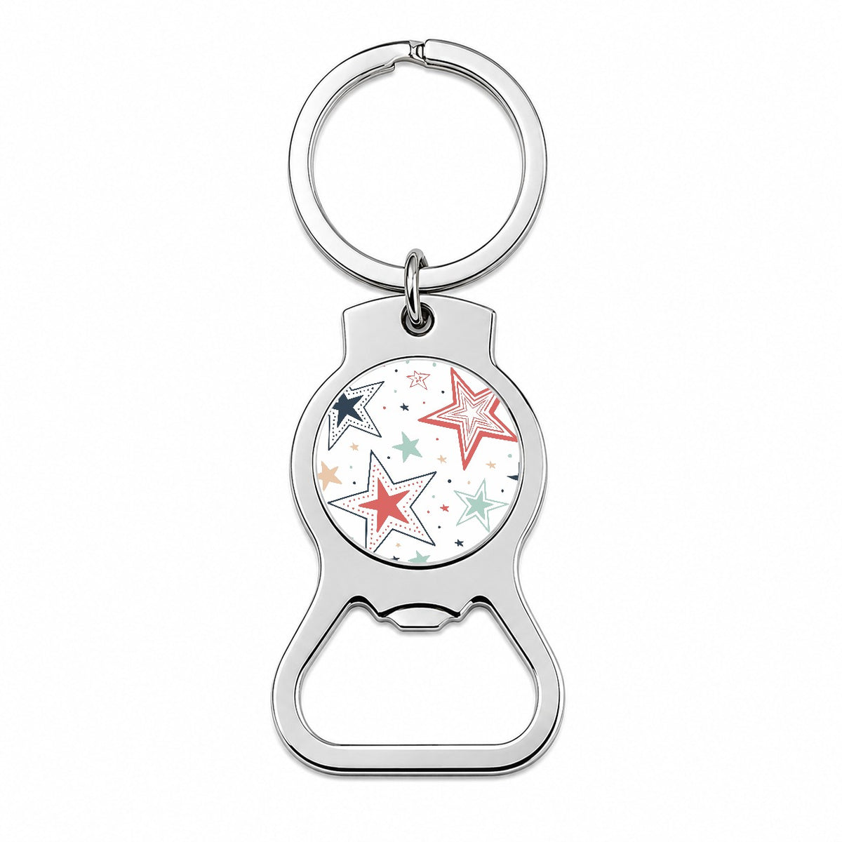 Fun Scattered Stars Bottle Opener Keychain