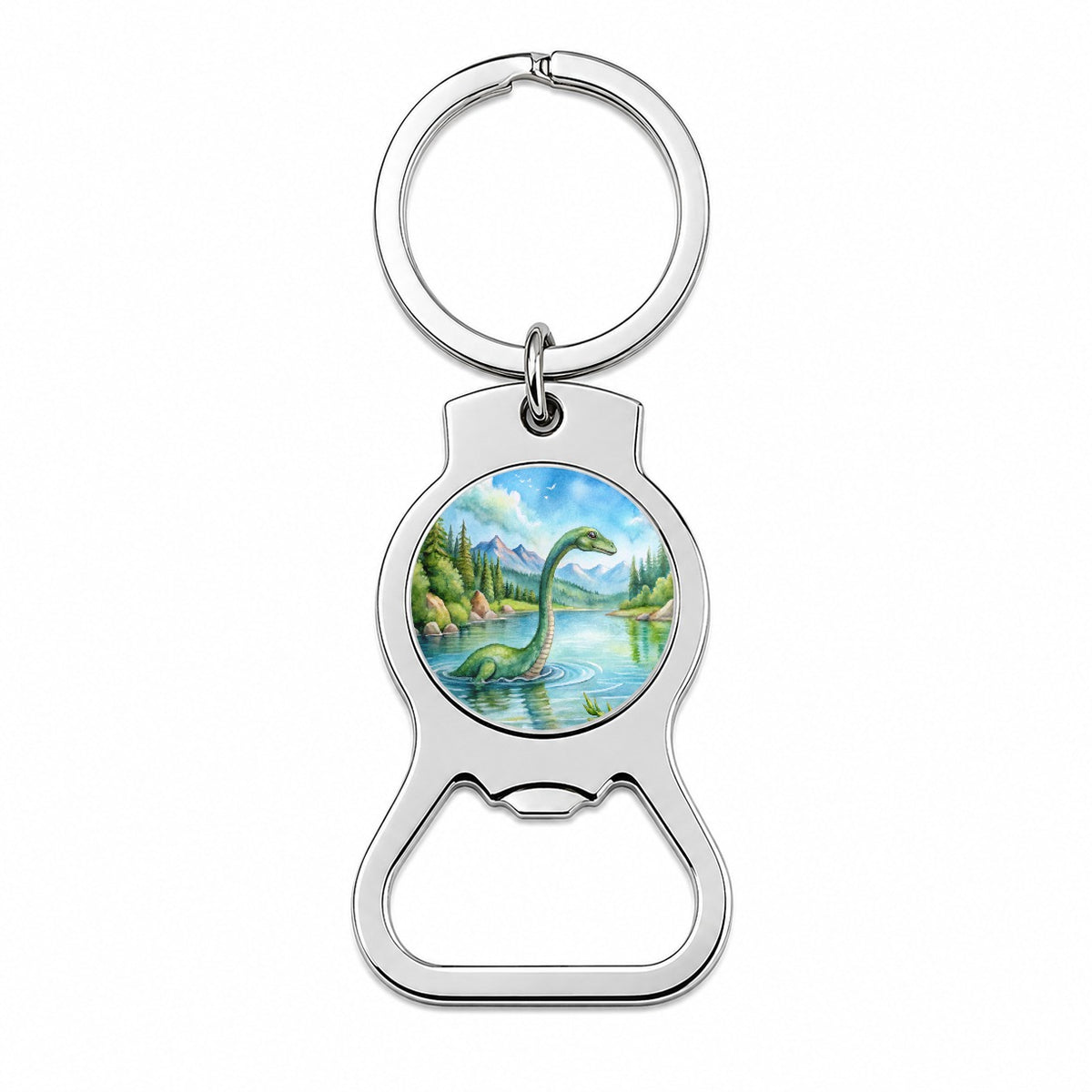 Loch Ness Monster Nessie In Scotland Highlands Lake Bottle Opener Keychain