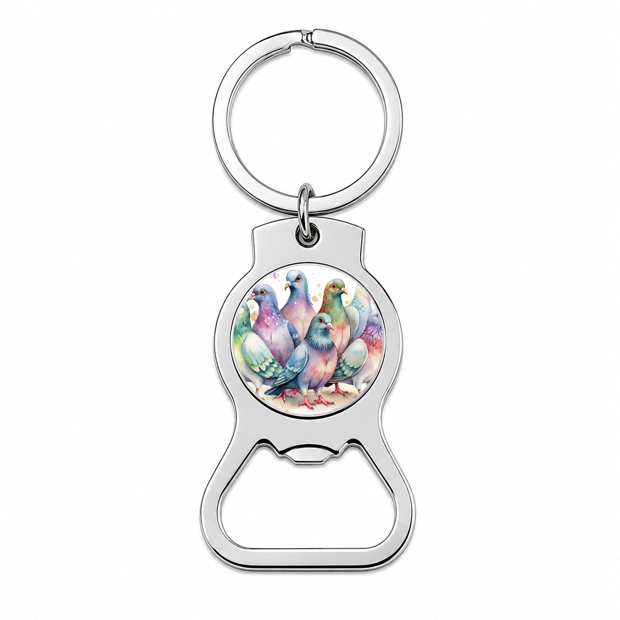 Lots Of Sweet Pigeons Bottle Opener Keychain