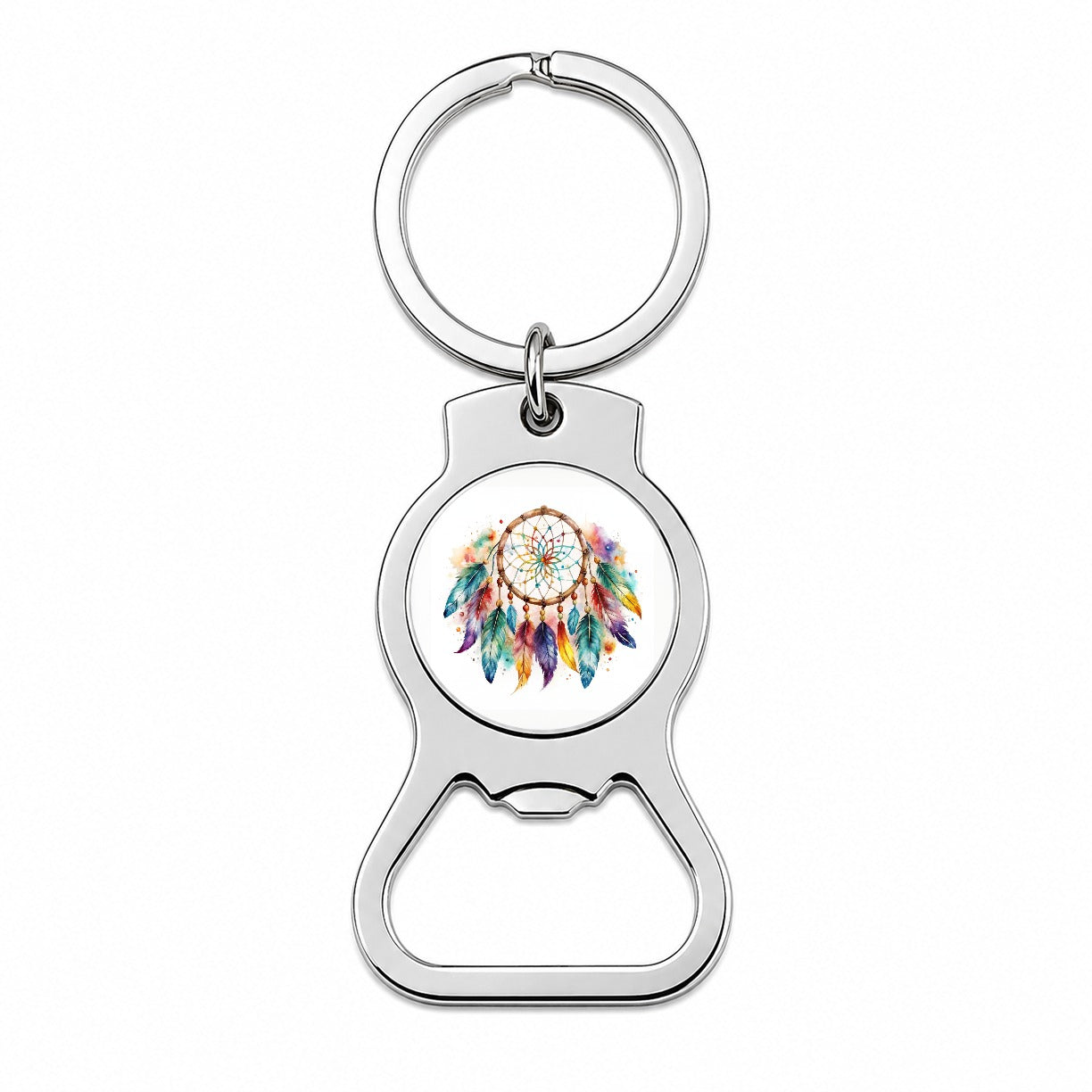 Native American Indian Dreamcatcher Watercolor Bottle Opener Keychain