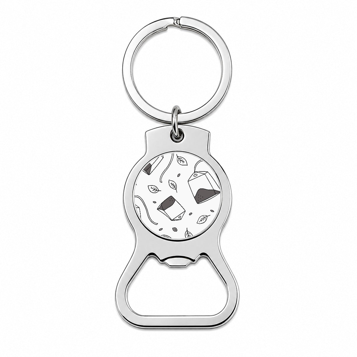 Spinning Tea Bags Bottle Opener Keychain