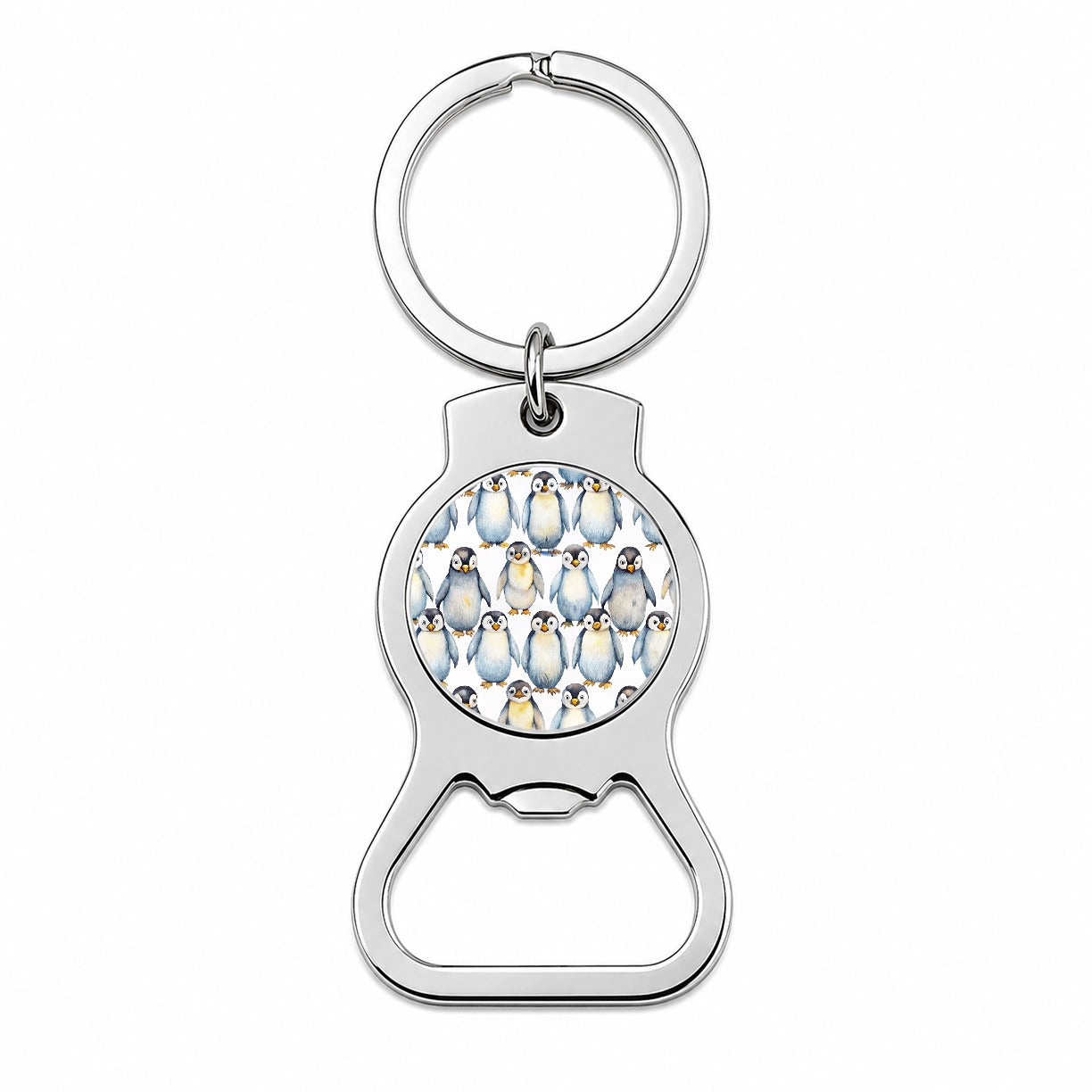 Sweet Emperor Penguins Bottle Opener Keychain