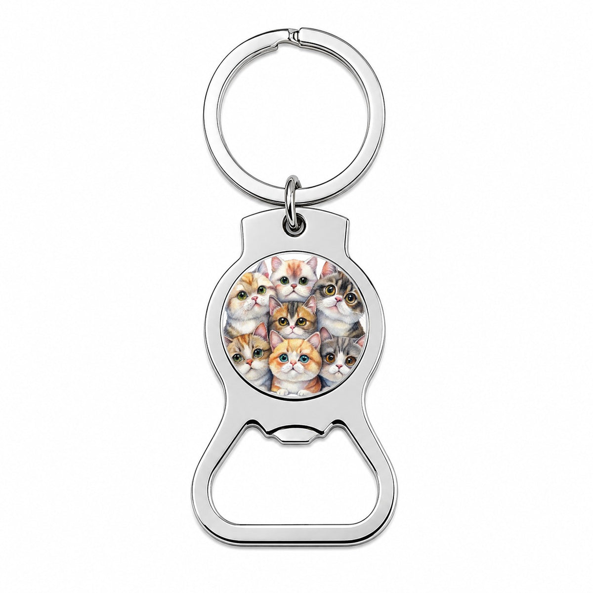 Sweet Exotic Shorthair Cats Bottle Opener Keychain