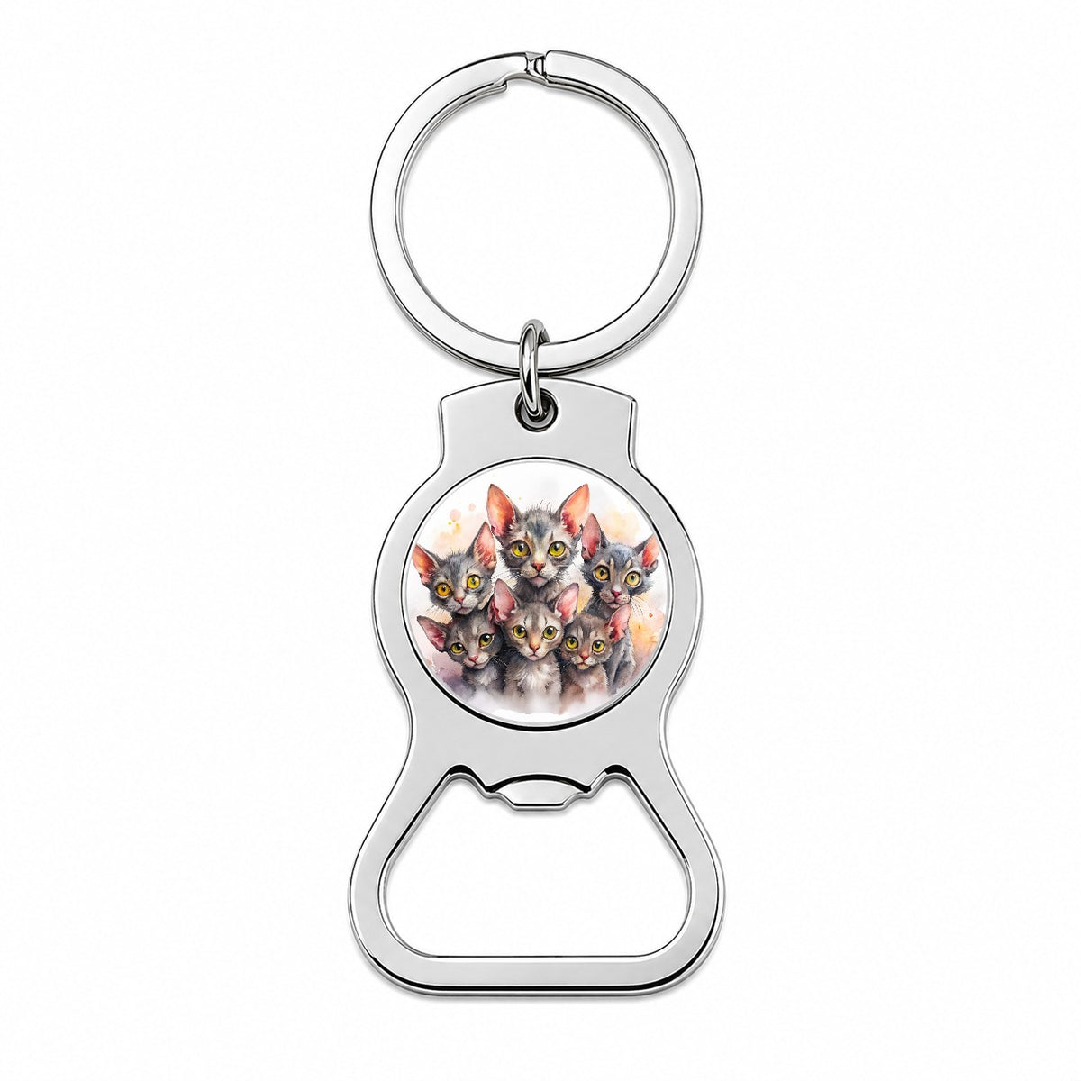 Sweet Lykoi Cats Bottle Opener Keychain