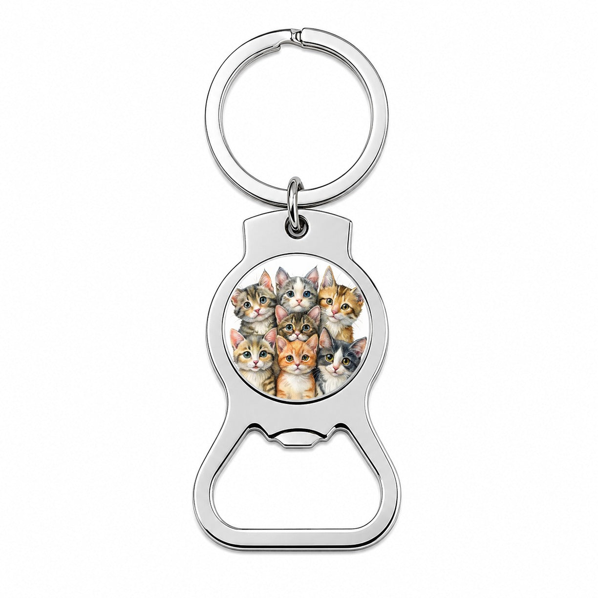 Sweet Manx Cats Bottle Opener Keychain